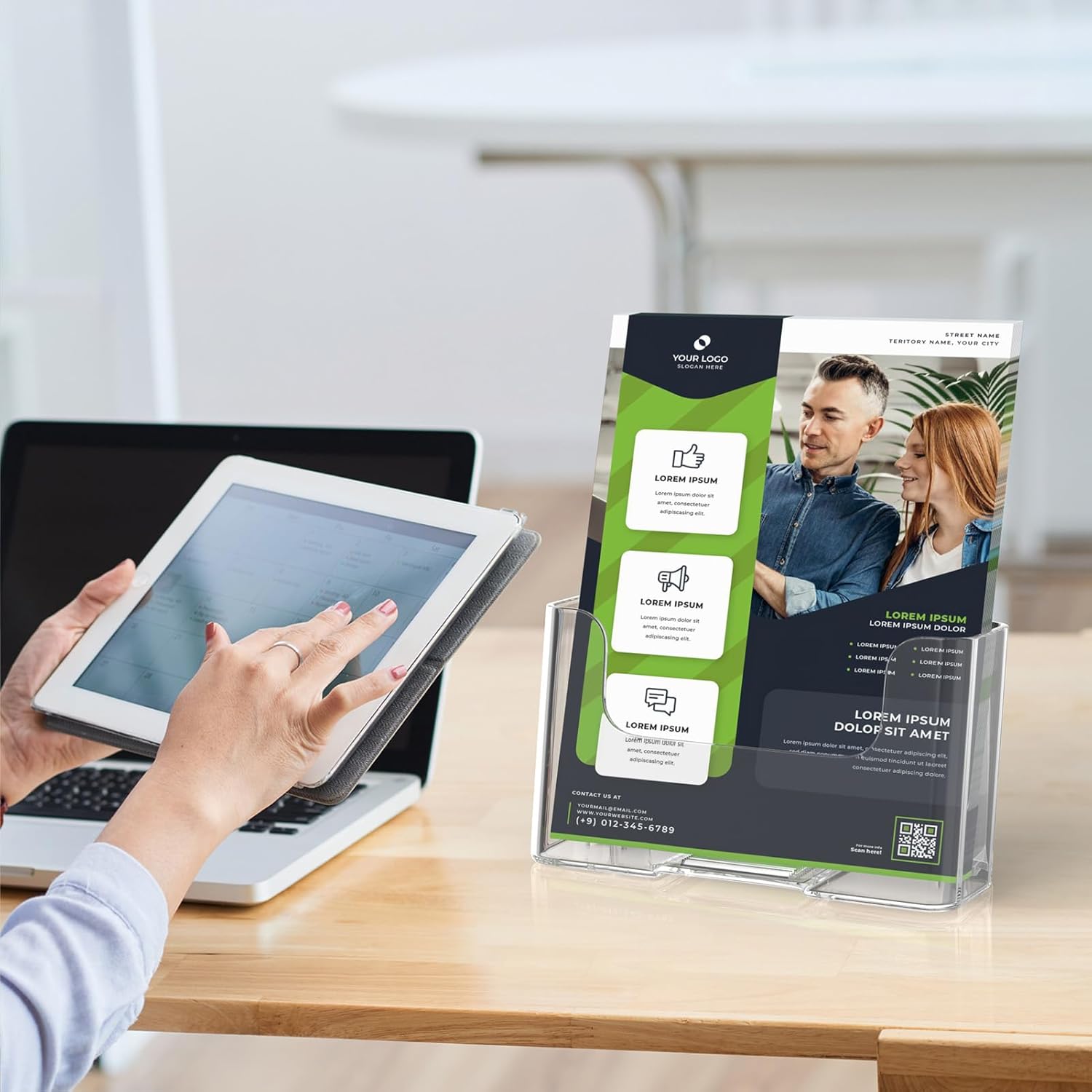 Wholesale MaxGear Acrylic Brochure Holder 6 x 8 inch, Display Stand Plastic Clear Flyer Holders for 5.5 x 8.5 inch, 5 x 7 inch Menu, Literature, Trifold Pamphlet, Magazine, Countertop or Wall Mount, 6 Pack China Factory Bulk Supply