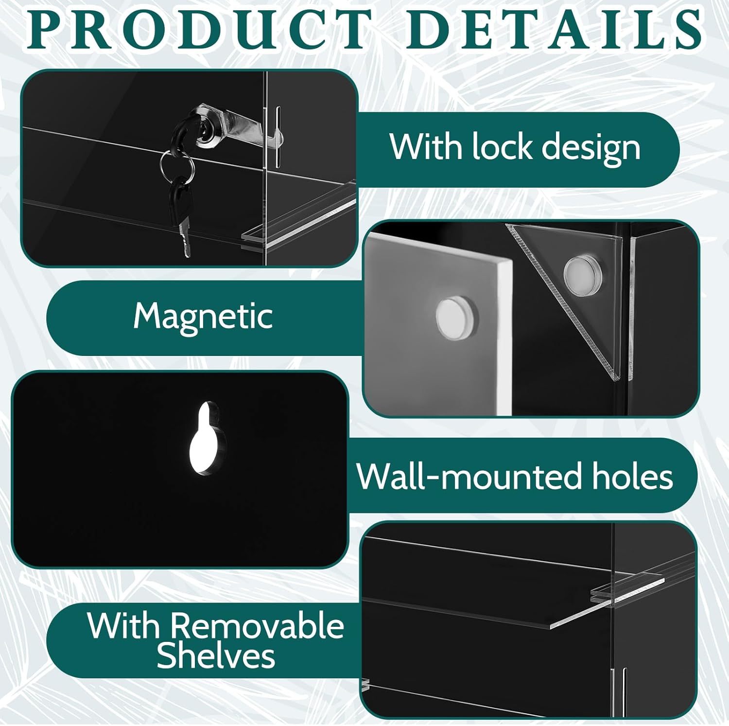 Wholesale OEM ODM Barydat Acrylic Display Case with Lock Key Countertop Display Case Clear Showcase Display Cabinet Multi Functional Safe Storage Box for Retail Store (Black Removable 3 Tier,11.8 x 5.9 x 15.7 Inch) Factory & Supplier