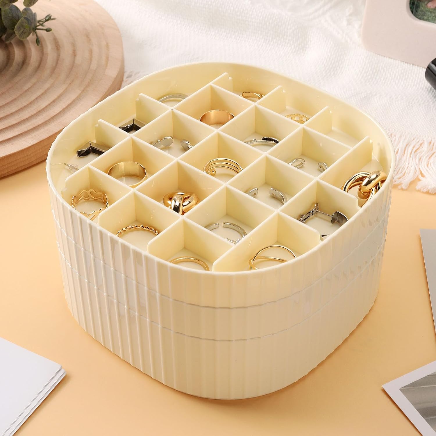 Direct Manufacturer Earring Organizer,Stackable 3-Layers Clear Jewelry Box with Lid,Stud Earring Organizer for Women Girls,Earring Box Display Holder for Earrings Ring Studs Bracelet Necklace Crafts (Brown) Low MOQ