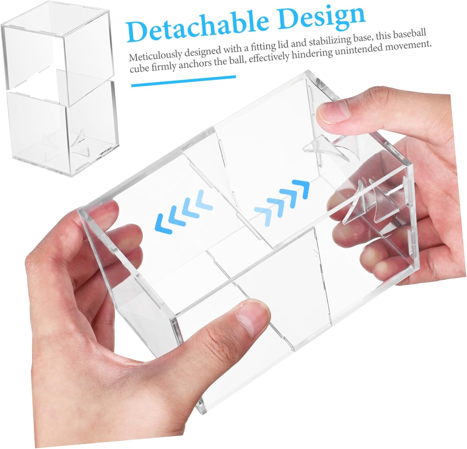 ODM Toyvian 2Pcs Baseball Display Cube Clear Baseball Holder Base Elegant Design for Autographed Balls Protects Collectibles and Memorabilia Baseball Display Custom Logo Service