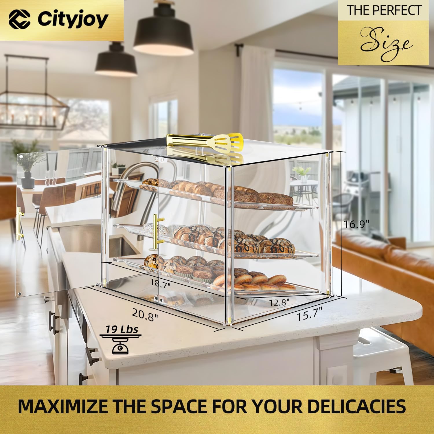 Wholesale OEM ODM 3-Tier Commercial Bakery Display Case with Removable Shelves & Magnetic Doors – Clear Acrylic Countertop Dessert Display Cabinet for Donuts, Cakes, Pastries Factory & Supplier