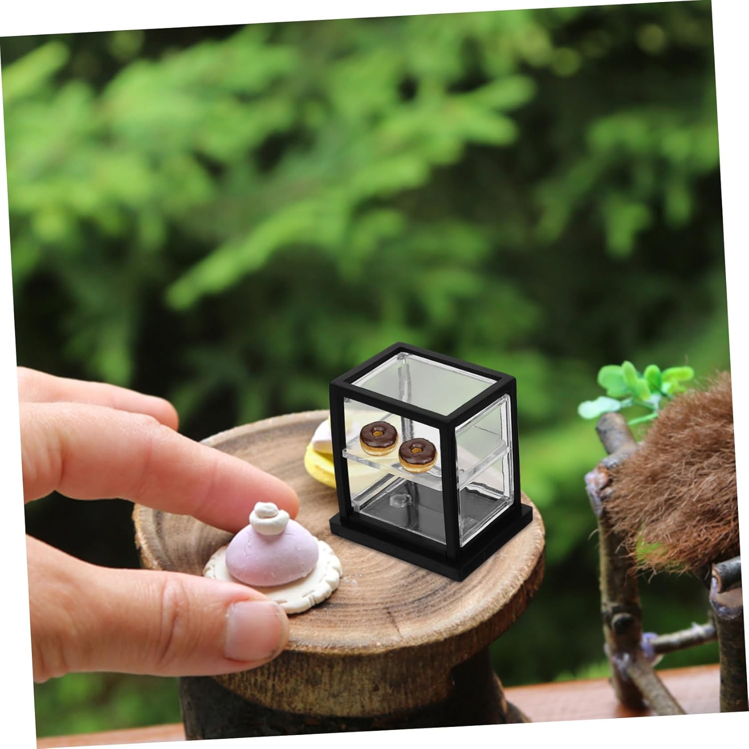 Wholesale OEM ODM Milisten 6pcs Miniature Bakery Display Case Double Layer Transparent Dollhouse Cabinet for Decoration Charming House Accessory for Landscape Display Factory & Supplier