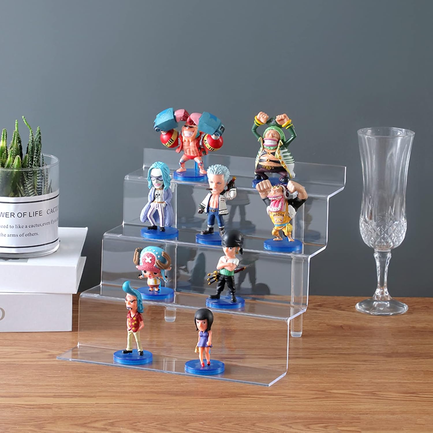 ODM Display Stand 4 Tier Black Display Riser 2 Pack Displays Perfume Organizers Tiered for Decoration and Cupcakes Dessert Stand Makeup Stand Cabinet Countertops (9*6-clear) Custom Logo Service