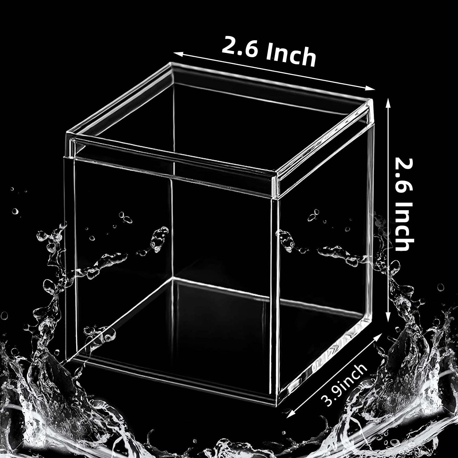 Private Label KissYou Acrylic Box With Lid 4 Pieces Small Clear Square Cube Jewelry Storage Box Wedding Party Gift Candy Boxes Custom Logo Service
