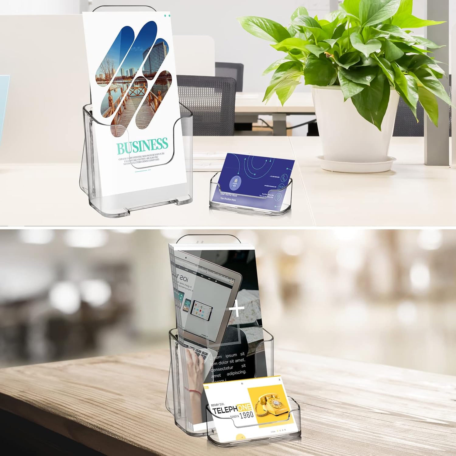 Wholesale zavekia Acrylic Brochure Holder.4 inches Wide Brochure Holder Wall Mount Clear Countertop Organizer Literature Holders (2) China Factory Bulk Supply