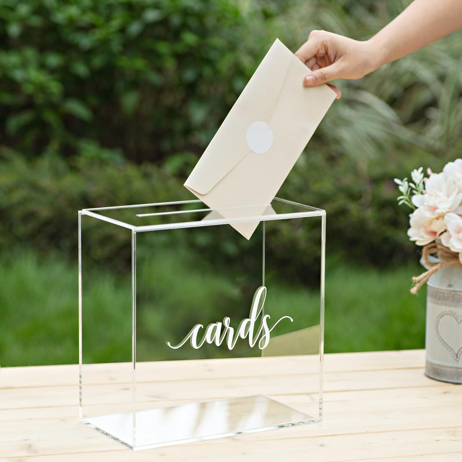 ODM UNIQOOO Clear Acrylic Card Box w/Slot, Thick DIY Wedding Box Blank White Print, Large 10x10x5.5 in, for Reception Decoration Fundraiser Money Box Election Ballot Graduation Keepsake Party Favor Custom Mold Development
