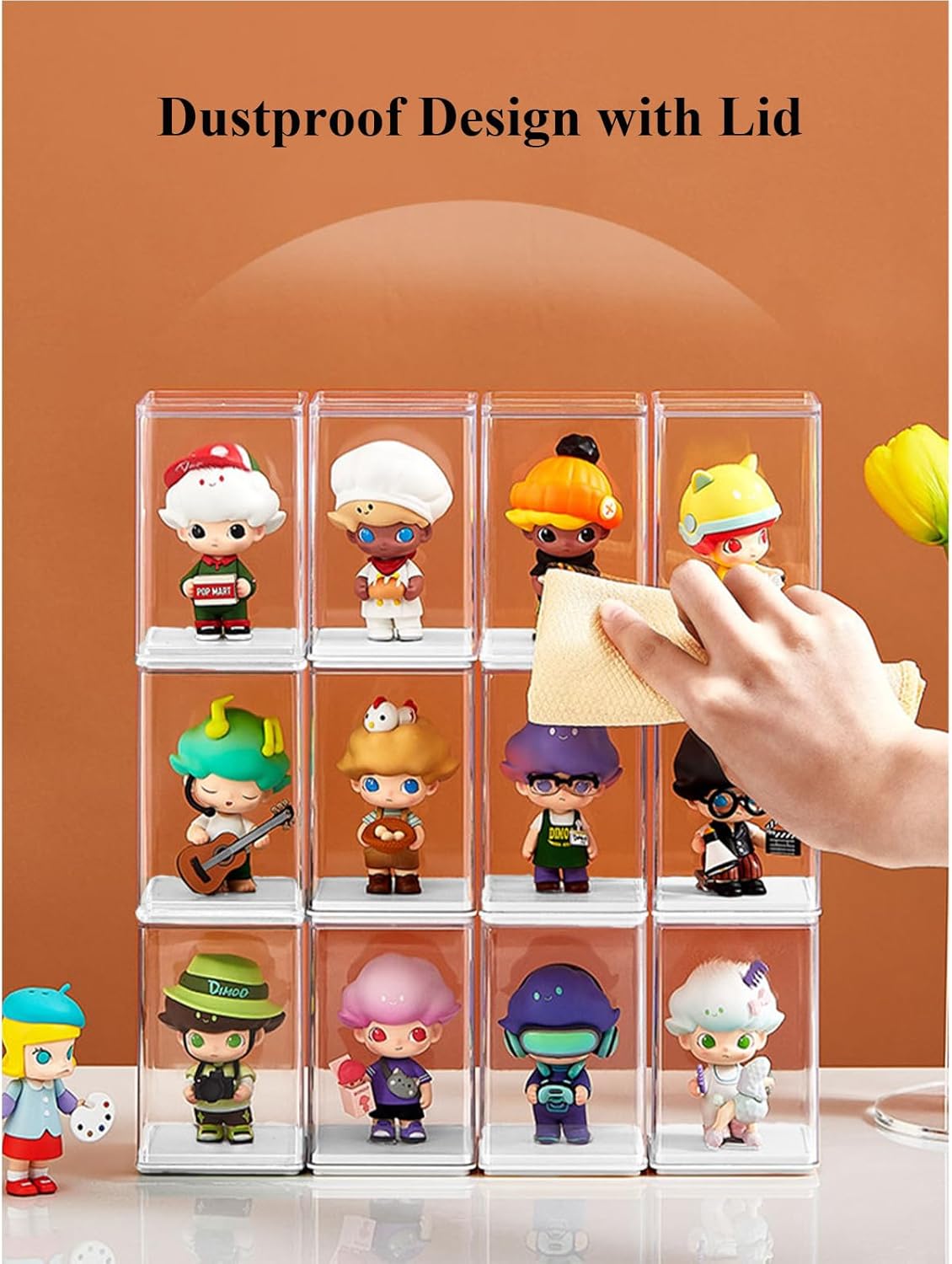 Wholesale OEM ODM 6 PCS Display Boxes Clear Acrylic Figures Display Case Stackable Blind Box for Collectibles-Figures, Fully Assembled Dustproof Storage Organizer Box for Lego Collectibles Action Figures Pop Mart Factory & Supplier