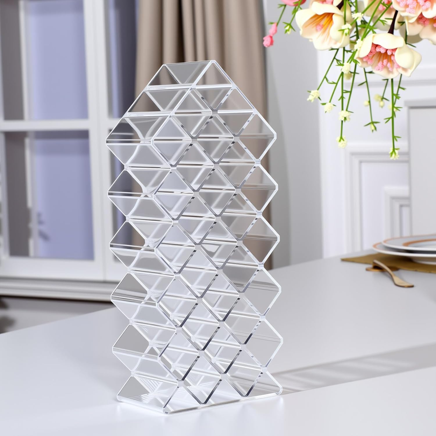 Private Label Hoolerry 4 Pack Acrylic Lipstick Holder Organizer 112 Slots Clear Lip Gloss Holder Organizers Stackable Fish Shape Lipsticks Tower Lipstick Case Display Stand Storage Box for Makeup Cosmetic Vanity Custom Logo Service