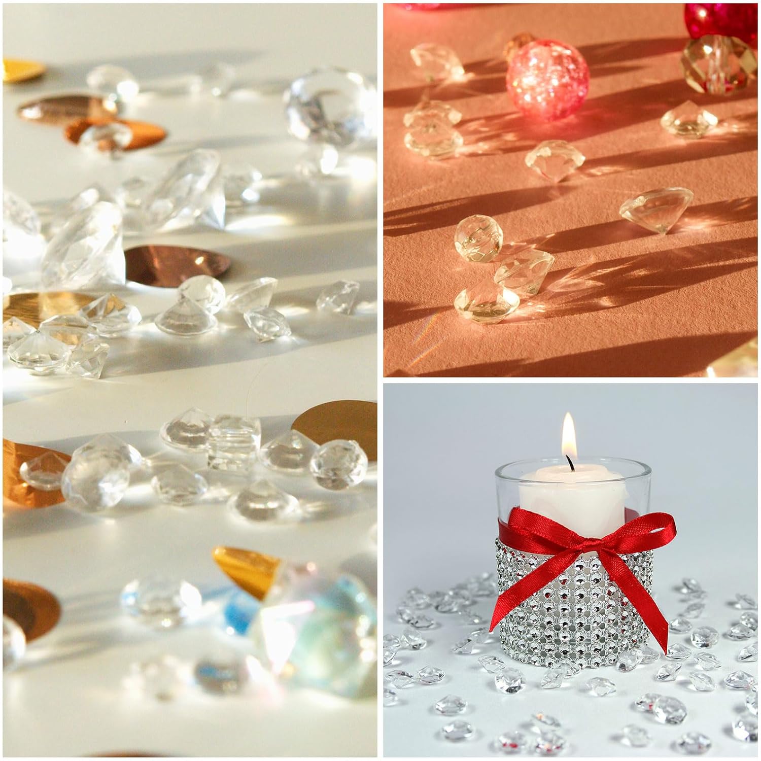 Private Label PATIKIL 4000 Pieces Transparent Diamond Crystal 4mm Acrylic Wedding Diamonds Table Scatter Confetti Vase Fillers Gems for Table Centerpiece Bridal Shower Party, Pink Clear Wholesale Manufacturer