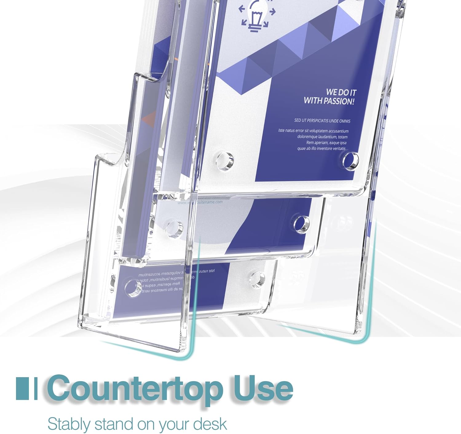 Wholesale Brochure Holder 4x9 Inch 3 Tier Acrylic Literature Holders Clear Plastic Flyer Display Stand for Pamphlets, Booklets, Menus, Multi Purpose Organizer for Office, Countertop Use, 2 Pack China Factory Bulk Supply