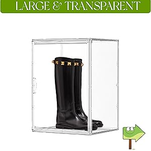 Super Large Boot Storage Boxes Clear Stackable Storage Bins, XX-Large Shoe Organizers Magnetic Lids
