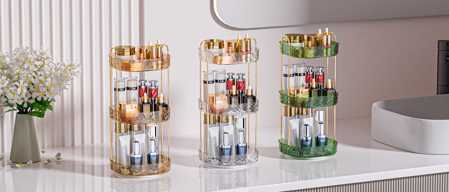 Private Label ZHIAI 2 Pack Clear Stackable Cosmetic Organizer, Acrylic Drawer, Plastic Organizer for Dresser, Vanity, Kitchen Cabinet, Pantry, Home Organization and Storage Custom Logo Service