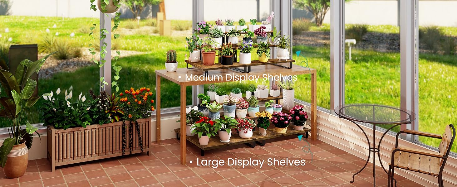 three tier display shelf