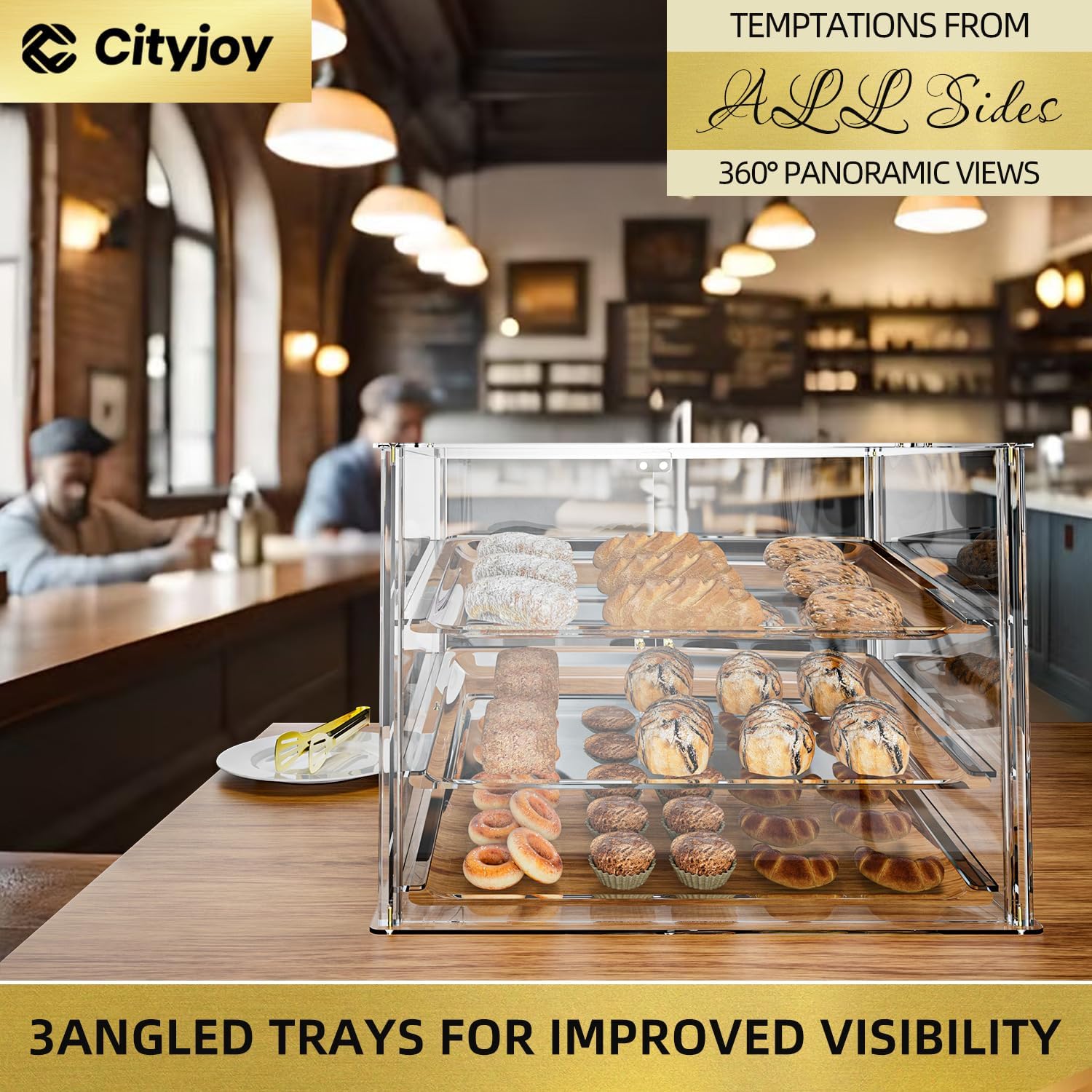 Wholesale OEM ODM 3-Tier Commercial Bakery Display Case with Removable Shelves & Magnetic Doors – Clear Acrylic Countertop Dessert Display Cabinet for Donuts, Cakes, Pastries Factory & Supplier