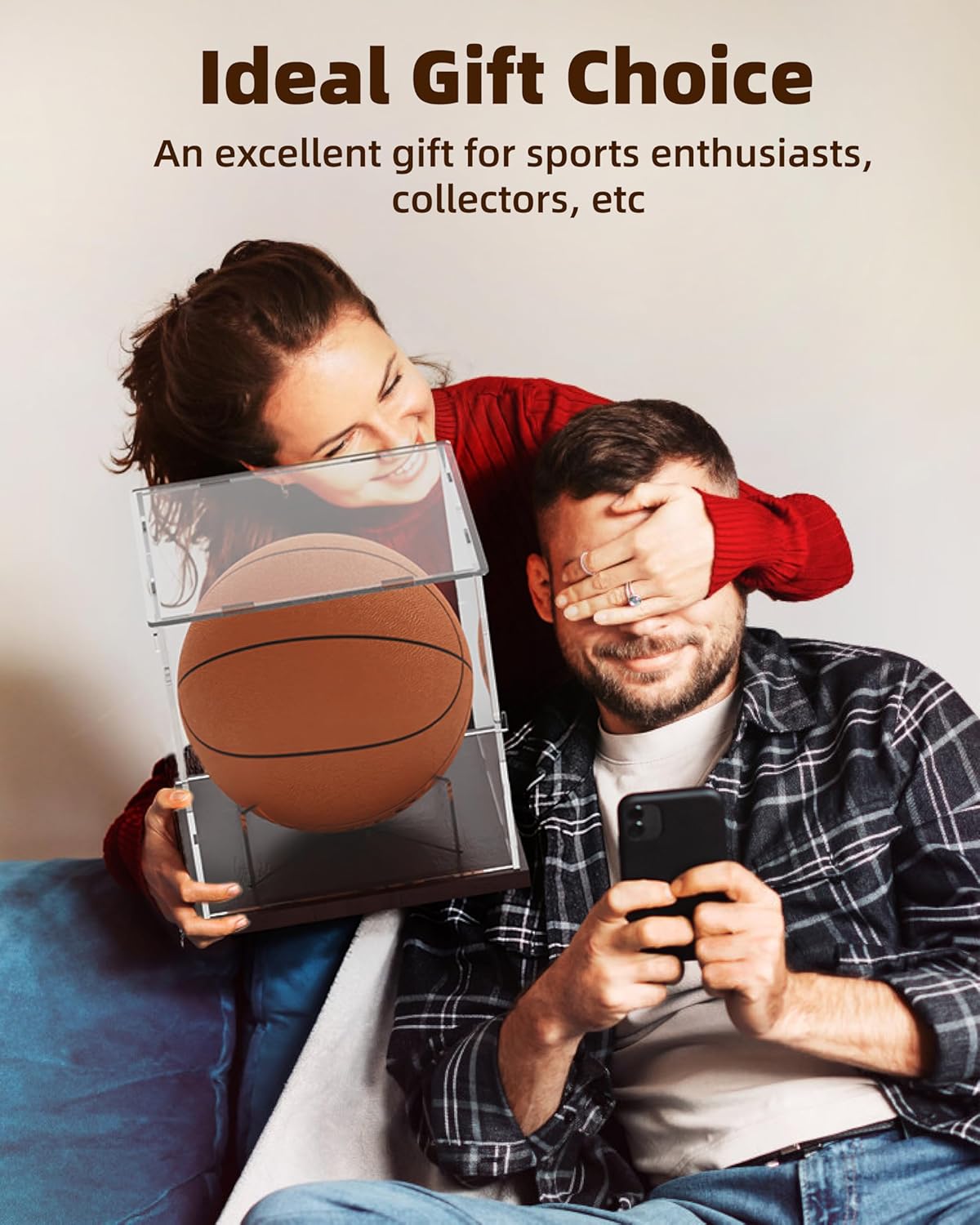 ODM Basketball Display Case Acrylic Clear, UV Protected Basketball Stand Box Full Size with Solid Wood Base, Soccer Display for Autographed Standard NBA WNBA Ball Memorabilia Keepsake, Ideal Gift Custom Logo Service