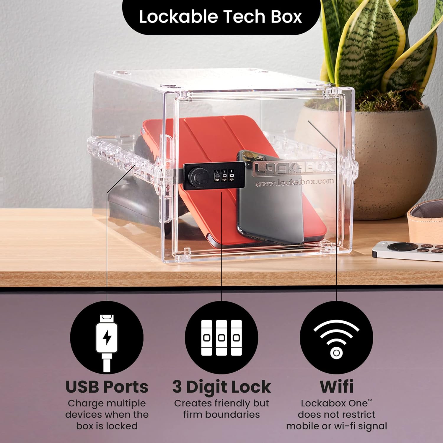 Private Label Lockabox One™ | Premium Lock Box | 10 Litre Combination Lock Box For Food, Medicine & Home Safety | External Size 12 x 8 x 6.6 inches (Crystal) Custom Mold Development