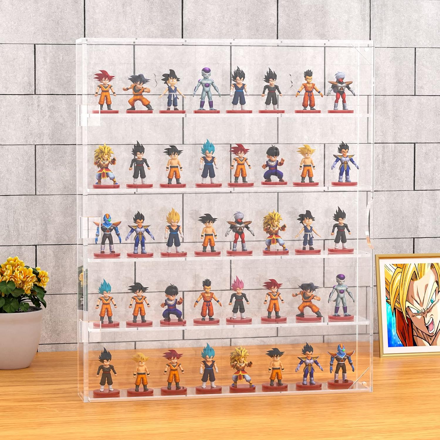 Wholesale OEM ODM AITEE Acrylic Display Case, Display Cabinet for Mini Funko Pop Figures, Dust-Proof Clear Wall Mounted or Desktop 5 Layer Storage Mini Toys/Rock Stone, Each Compartment: 15 7/10”L x 3 2/5”W x3 4/5”H Factory & Supplier