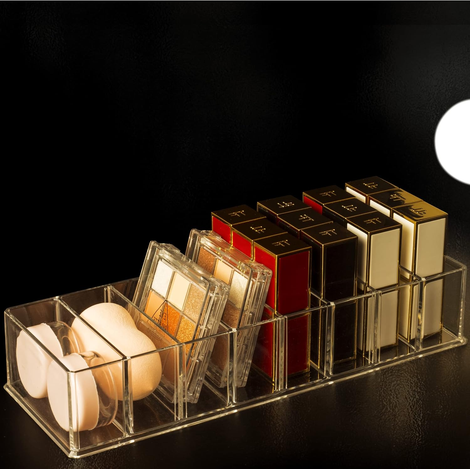 Private Label Detachable Makeup Organizer, 8 Compartments Acrylic Cosmetic Storage Jewelry Display Boxes, Clear Drawer Organizers Case for Dresser Vanity Bathroom Kitchen Custom Logo Service