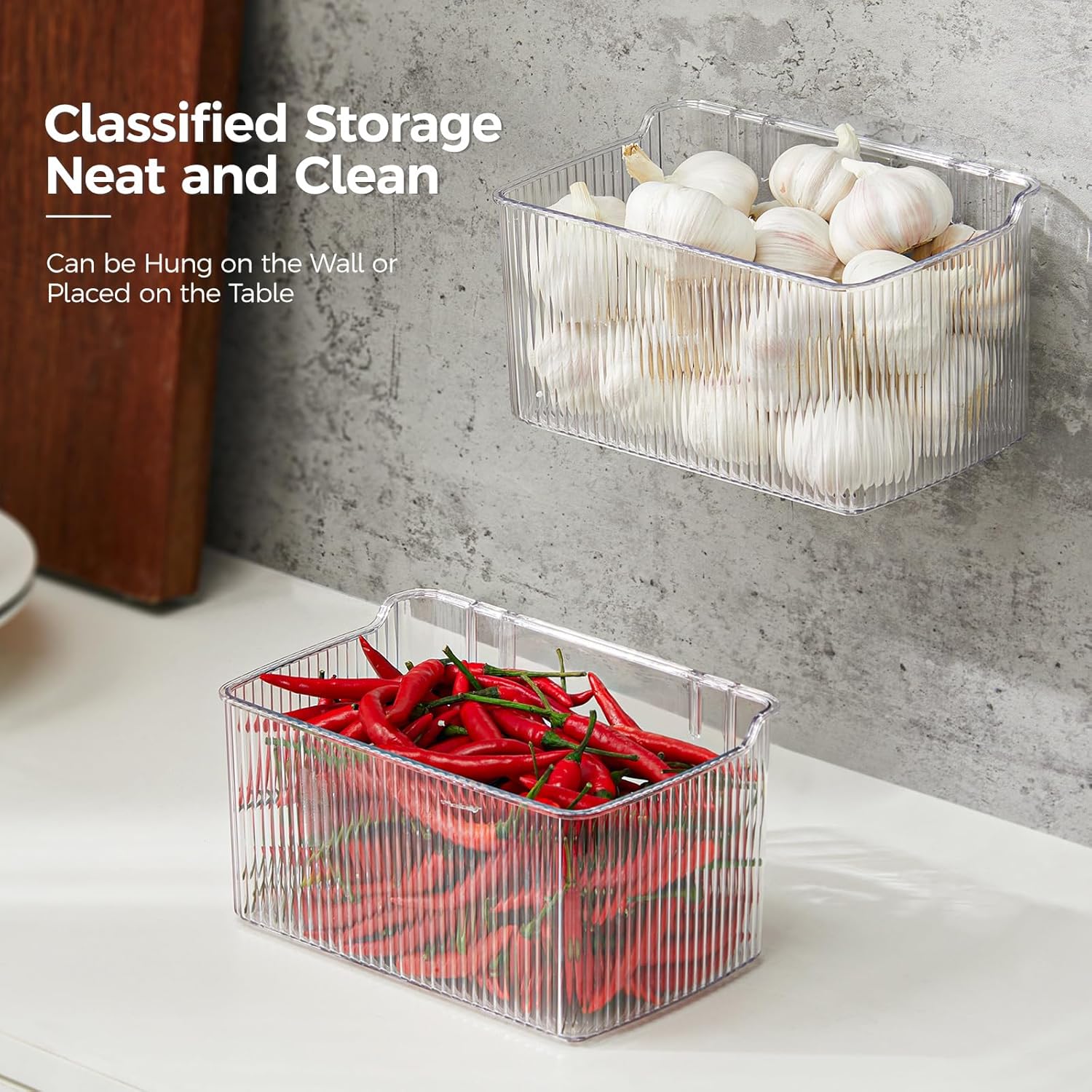 Private Label 2 Pack Adhesive Spice Rack Wall Mount, 8.1" x 4.5" x 4.3", Cabinet Door Organizer Clear Acrylic Shelf, No-Drilling Small Hanging Basket for Kitchen Pantry, Shower Caddy for Bathroom Dropshipping Friendly