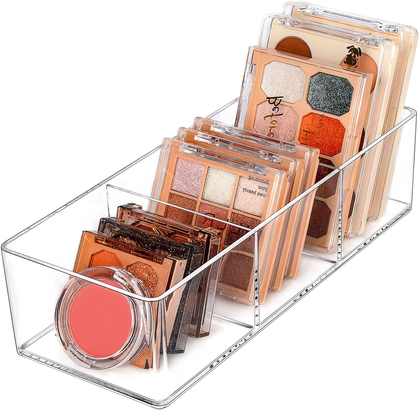 JessLab Acrylic Makeup Organizers, 3-Section Bathroom Organizer for Drawer, Cosmetic Display Cases for Vanity, Countertop, Desk, Kitchen, and Cabinet Storage