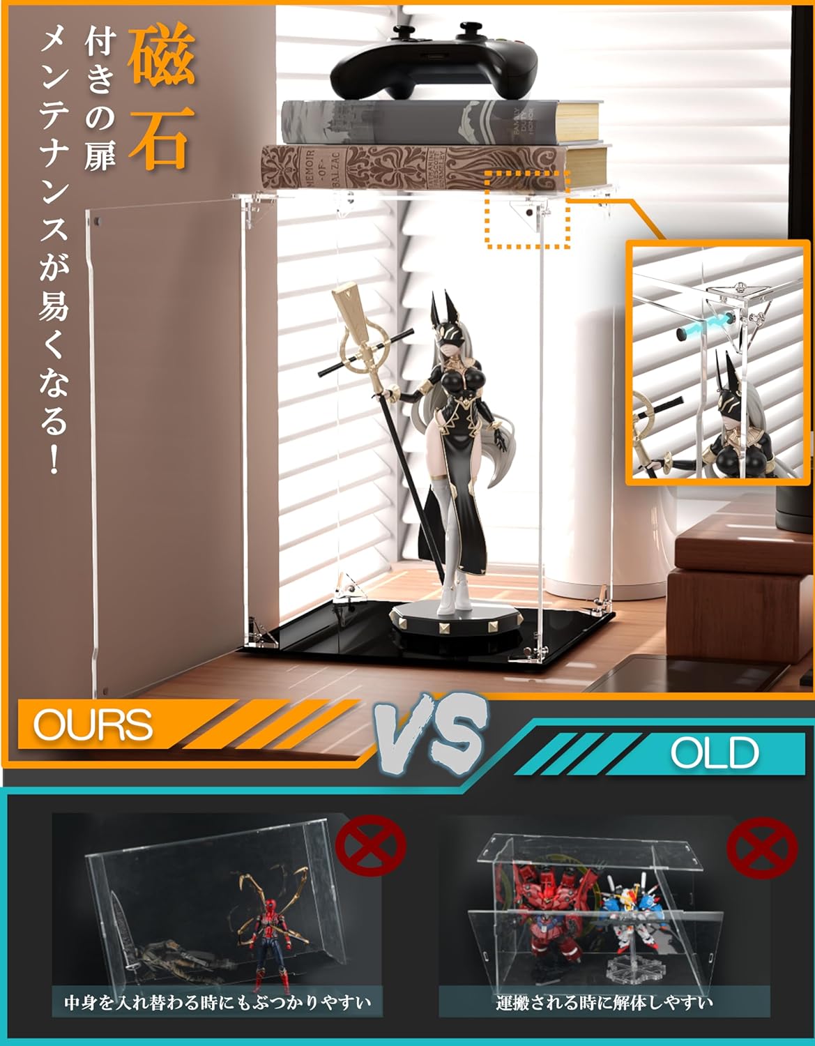 Wholesale OEM ODM Clear Acrylic Display Case, Front-Open Door with Magnetic Buckle, Assemble Display Box, Dustproof Protection Showcase for Figures, Collections, Models, Toys (8x8x12 inch, 20x20x30 cm) Factory & Supplier
