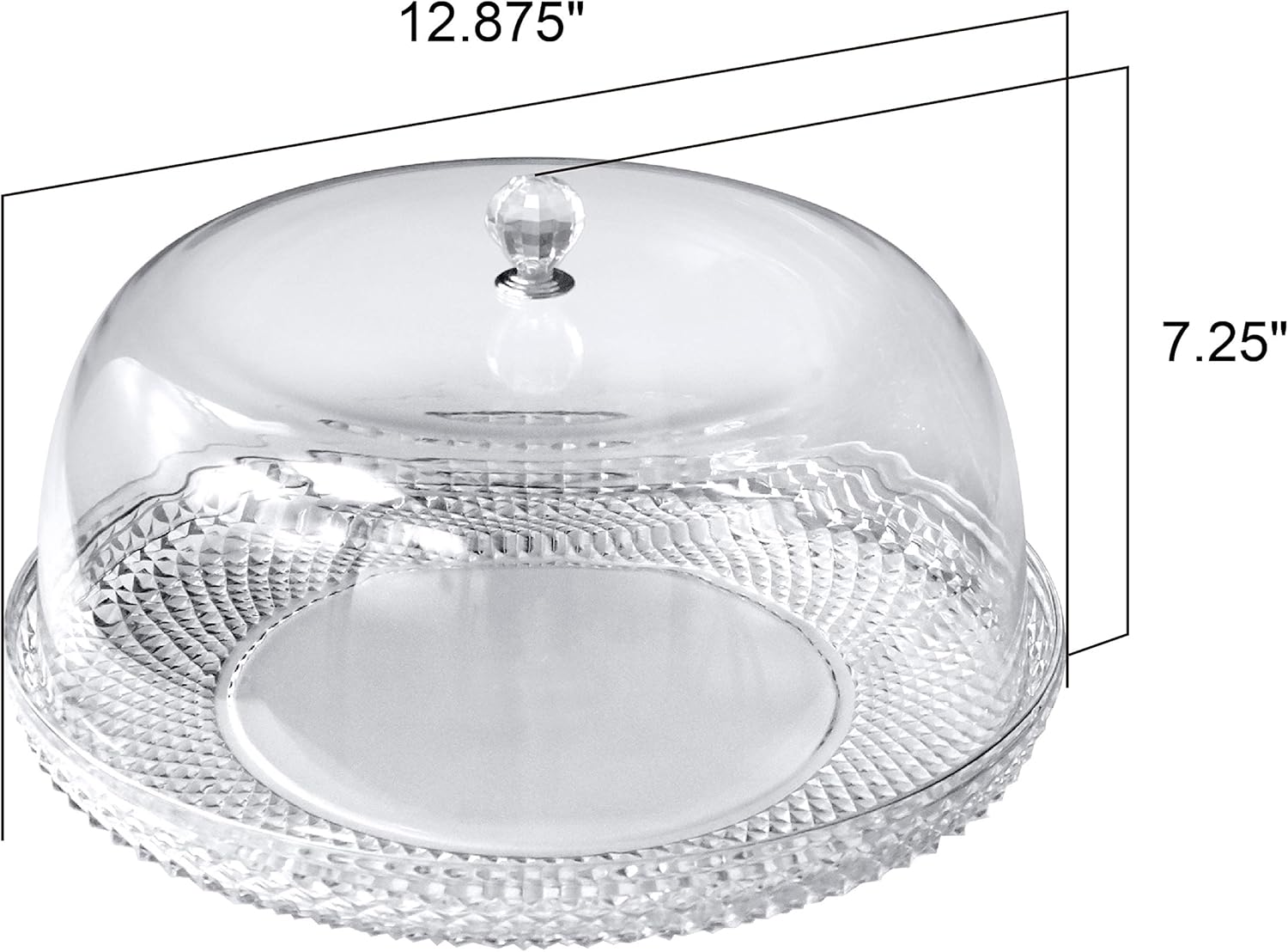 Private Label Amazing Abby - Kate - 12-Inch Acrylic Cake Plate with Dome, Plastic Cake Stand with Cover, Serving Platter with Lid, BPA-Free and Shatter-Proof, Perfect for Display, Party, Entertaining, and More OEM Wholesale Manufacturer
