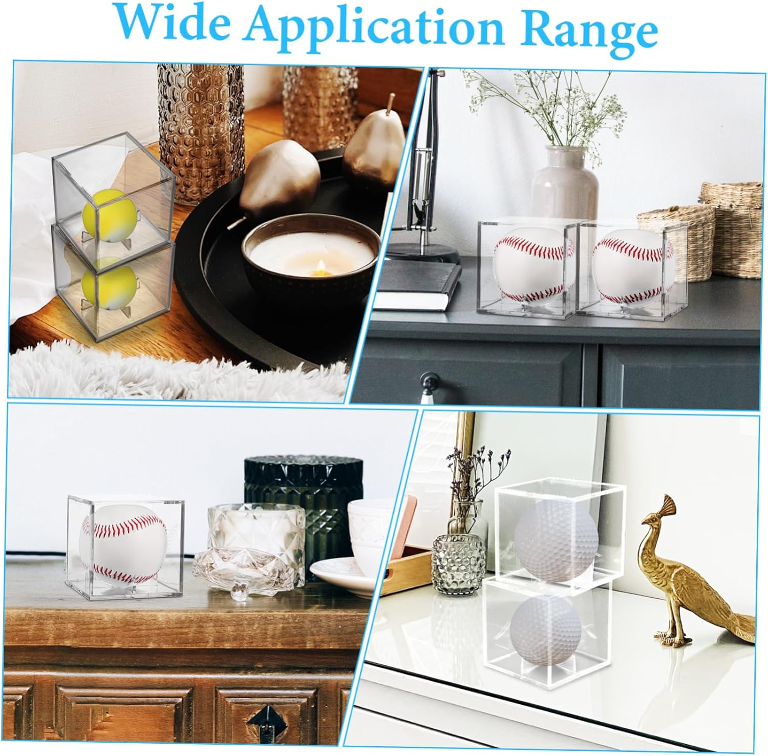 ODM Toyvian 2Pcs Baseball Display Cube Clear Baseball Holder Base Elegant Design for Autographed Balls Protects Collectibles and Memorabilia Baseball Display Custom Logo Service