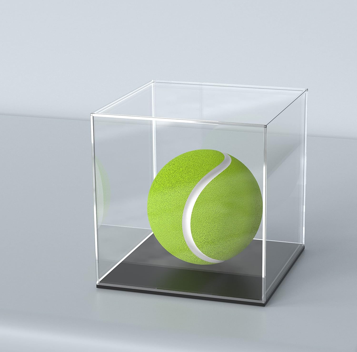 ODM Display Case for Collectibles Secure Assemble Cube Acrylic Box for Display with Matte Black Acrylic Base, 4 Inch Dustproof Showcase for Dolls, Figures [4x4x4 inch] Custom Logo Service