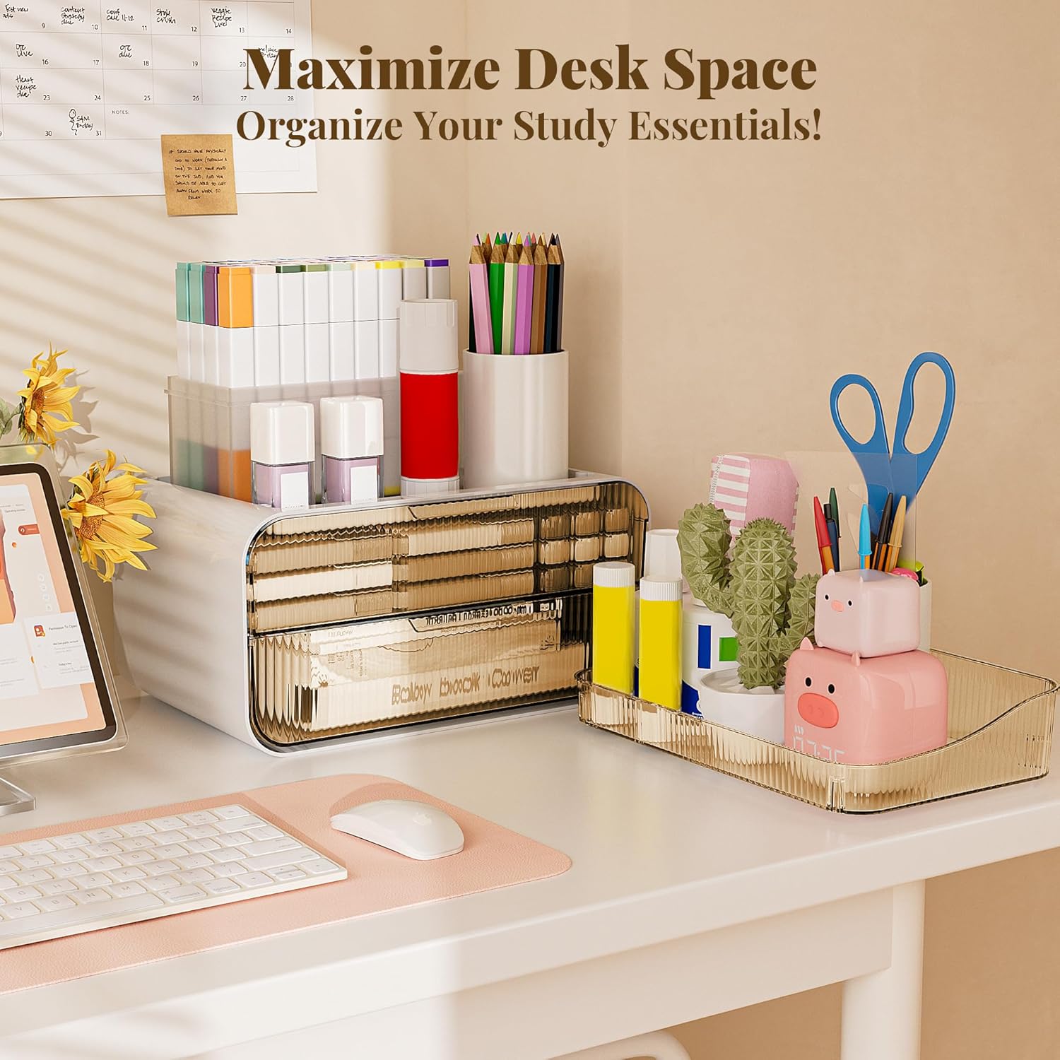Private Label Delamu Bathroom Counter Organizer 2-Drawers 2-Tier Acrylic Makeup Organizer for Vanity Countertop, Skincare Perfume Storage, Easy Assembly, Ideal Gift for Women, Bath Linen Sets, Amber Custom Logo Service