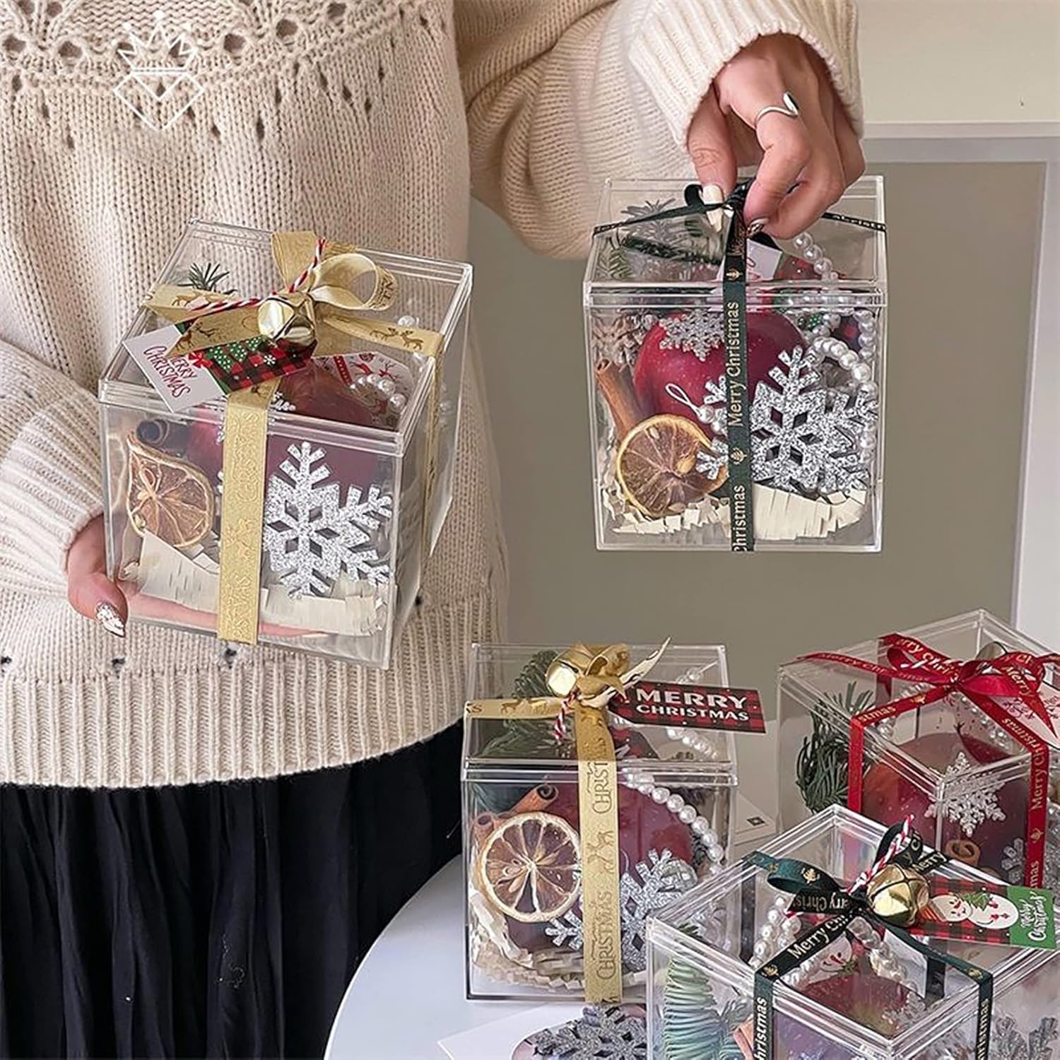 ODM Large Acrylic Box With Lid Clear Display Boxes 2 Packs Acrylic Square Cube Jewelry Storage Box Home & Office Plastic Containers Weddings Easter Party Gift, Treats Boxes Custom Mold Development