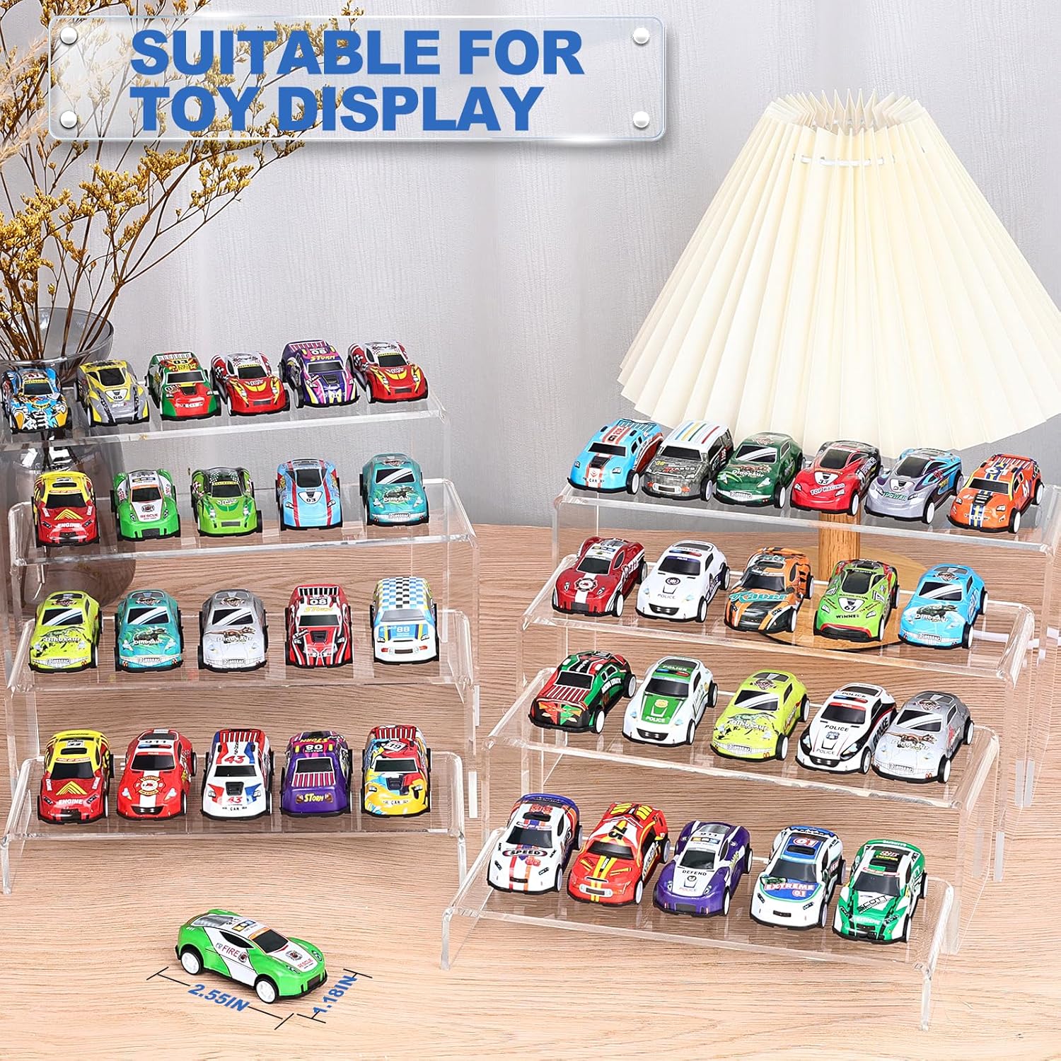 Private Label Aheroi Large Acrylic Risers, 8 Pcs 2 Set(7”L~8”L~9”L) Acrylic Display Set Rectangular Stands Shelf Clear Display Risers for Decor, Cake Shelves Retail Shoe Showcase OEM Wholesale Manufacturer