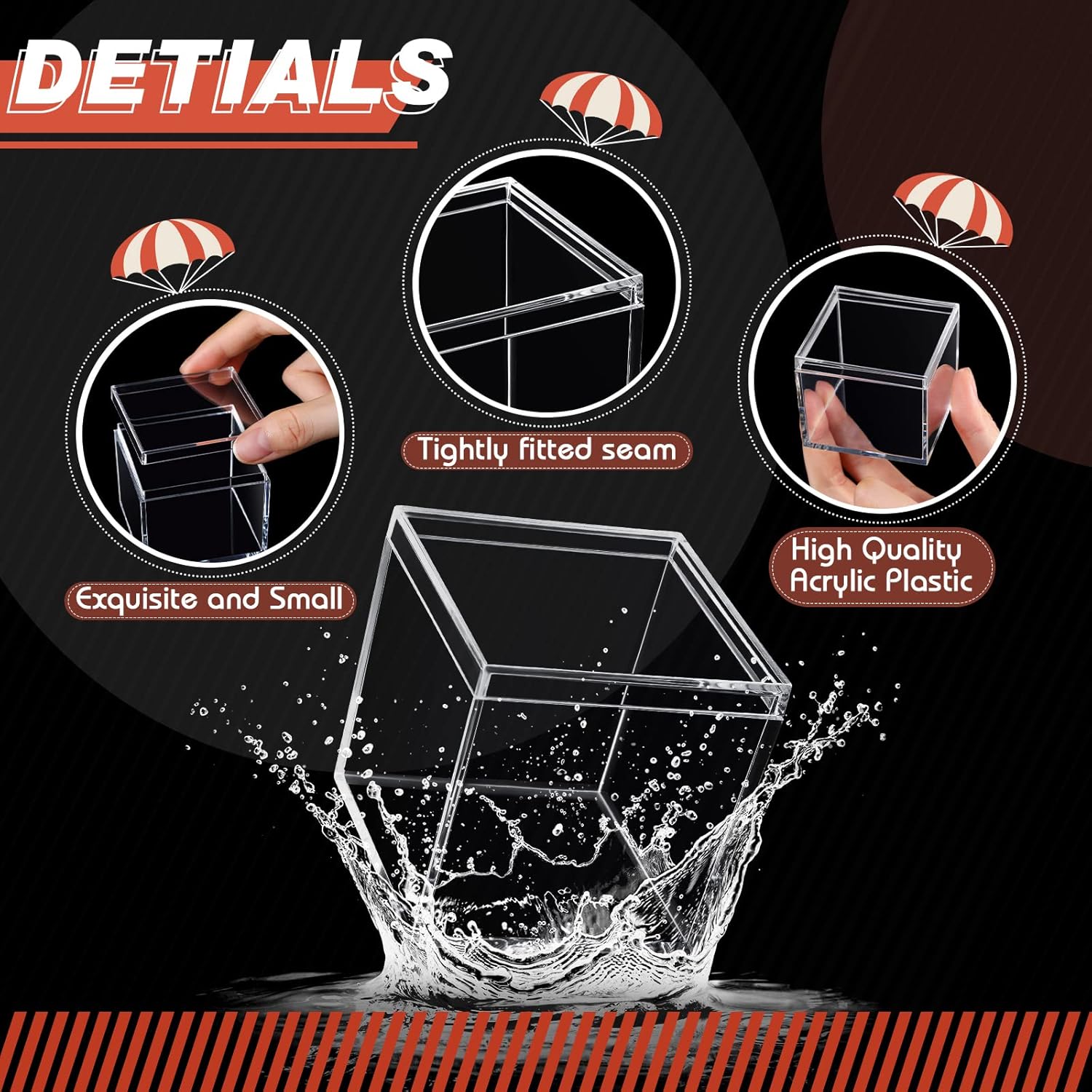 ODM CHENGU 18 Pack Acrylic Boxes Clear Cube Small Square Storage Box with Lid Acrylic Display Small Container Clear Candy Cubes for Candy Jewelry Display(2.2 x 2.2 x 2.2 Inch) Custom Mold Development