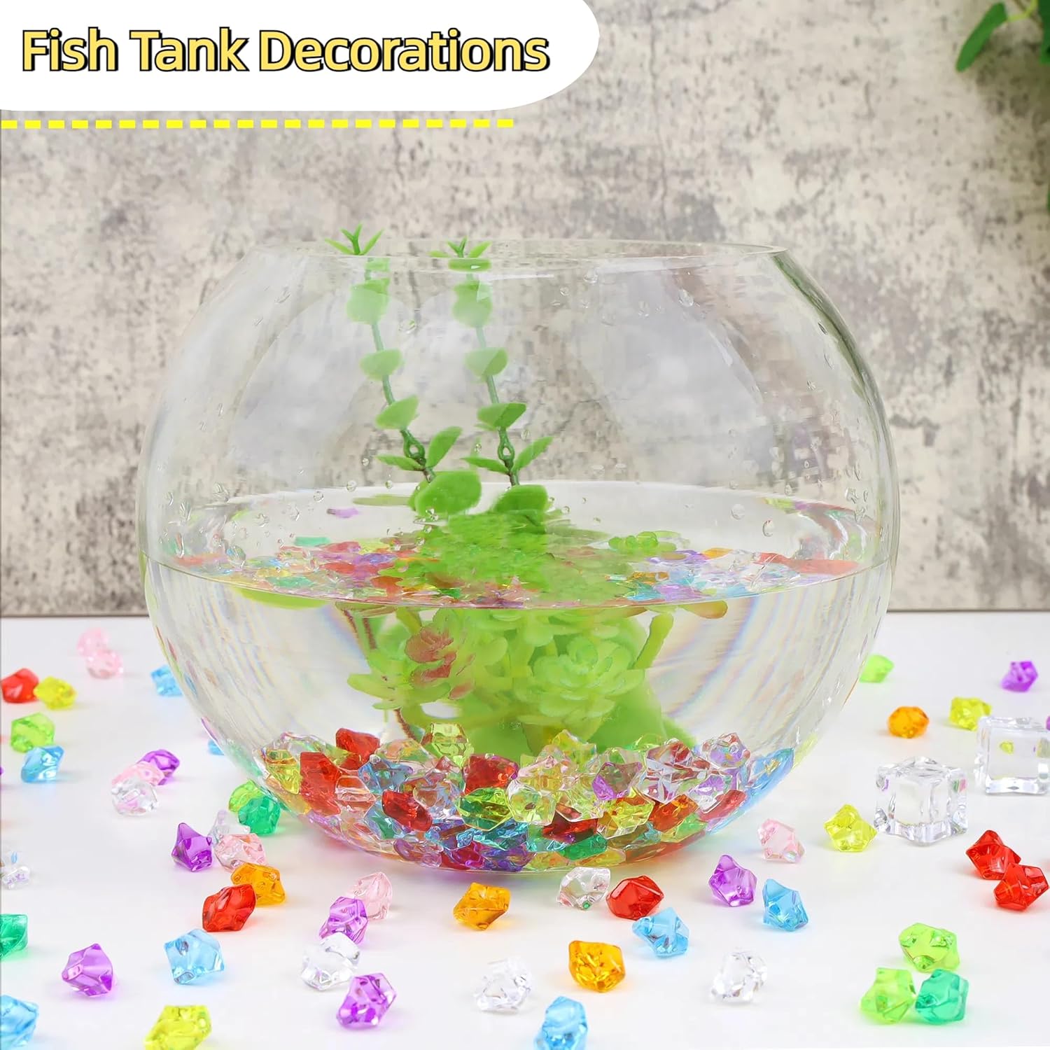 ODM YATOJUZI 500pcs Fake Ice Cubes Clear Acrylic Crushed Rocks Vase Fillers Plastic Diamonds Gems for DIY Party Wedding Centerpiece Table Scatter Prop Display 0.5" (Only Clear) Custom Logo Service
