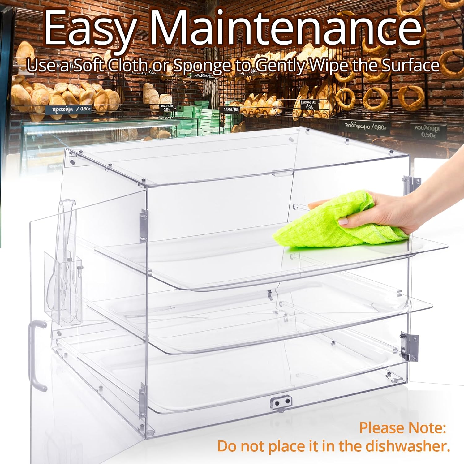 Wholesale OEM ODM Bakery Display Case, Pastry Display Case countertop 3 Tier Tray, Acrylic Clear Boxes for Bread Pastry Desserts Food Cookie, Display Cabinet Box for Baking Enthusiasts, 20.86 x 17.3 x 16.5 in Factory & Supplier