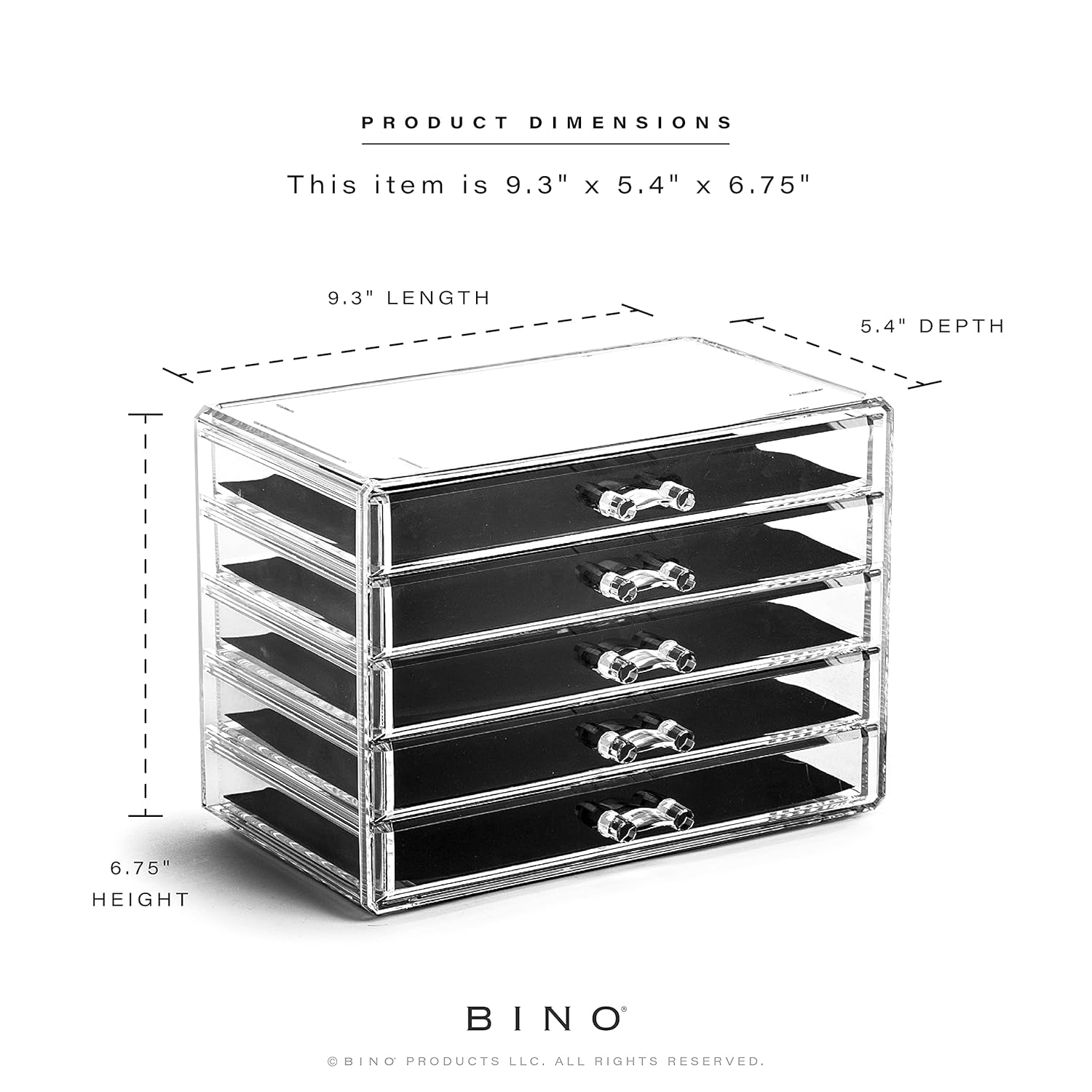 Direct Manufacturer BINO THE MANHATTAN SERIES Acrylic Makeup Drawer Organizer- 5 Drawers | Clear Beauty Organizers and Storage| Cosmetic & Makeup Drawer| Home Organization| Jewelry & Vanity Accessories Drawers Low MOQ