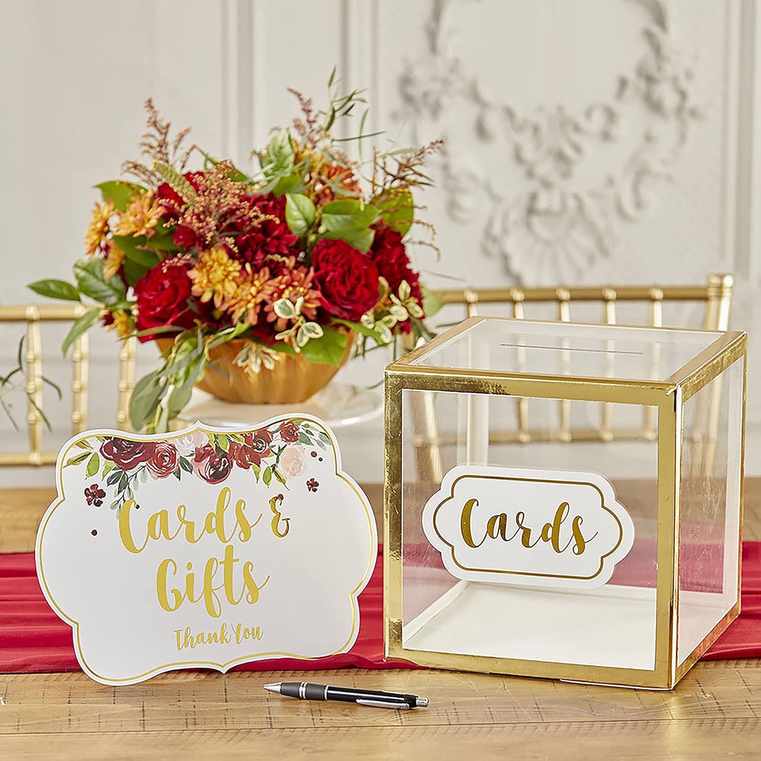 ODM Kate Aspen Wedding Card Box, One Size, Clear/Gold Custom Mold Development
