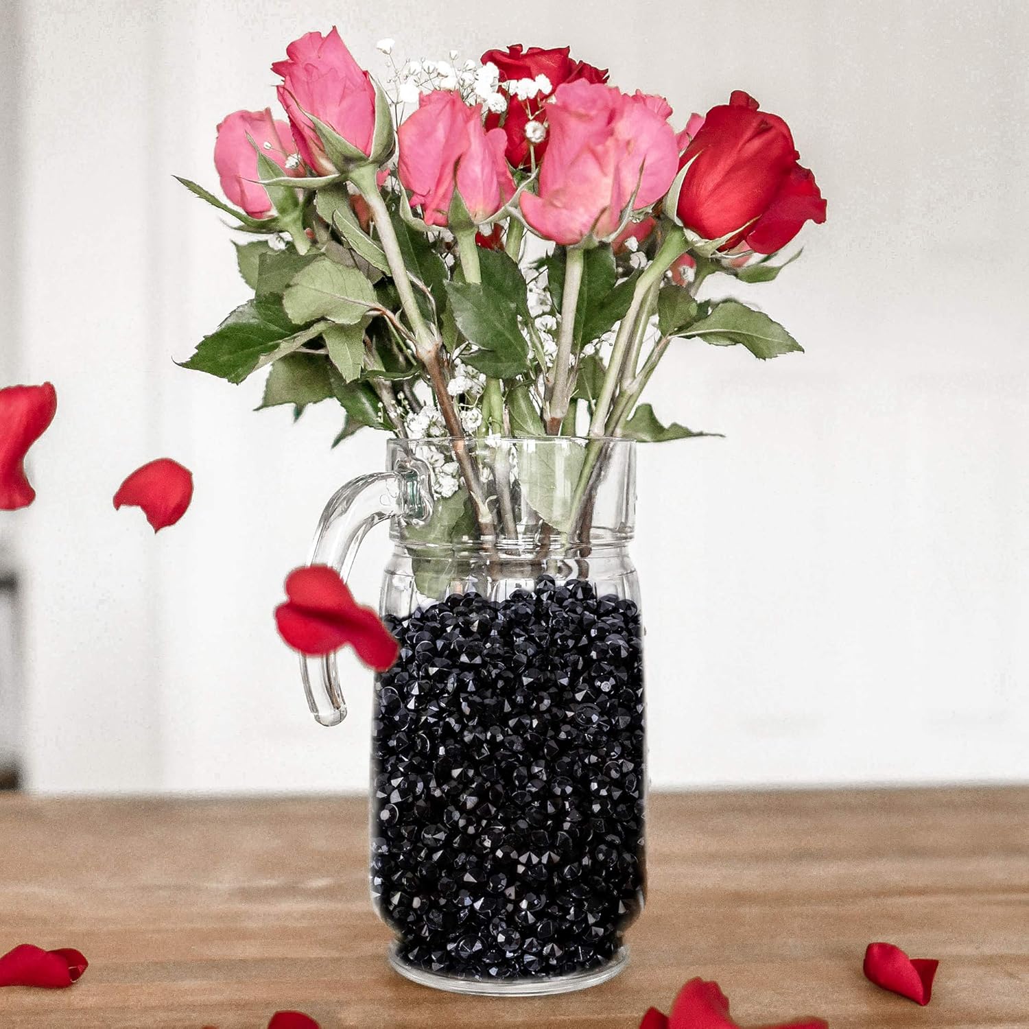 Private Label 2000 Black Diamond Table Confetti Wedding Bridal Shower Party Decorations 1 Carat 6.5mm Black Wholesale Manufacturer