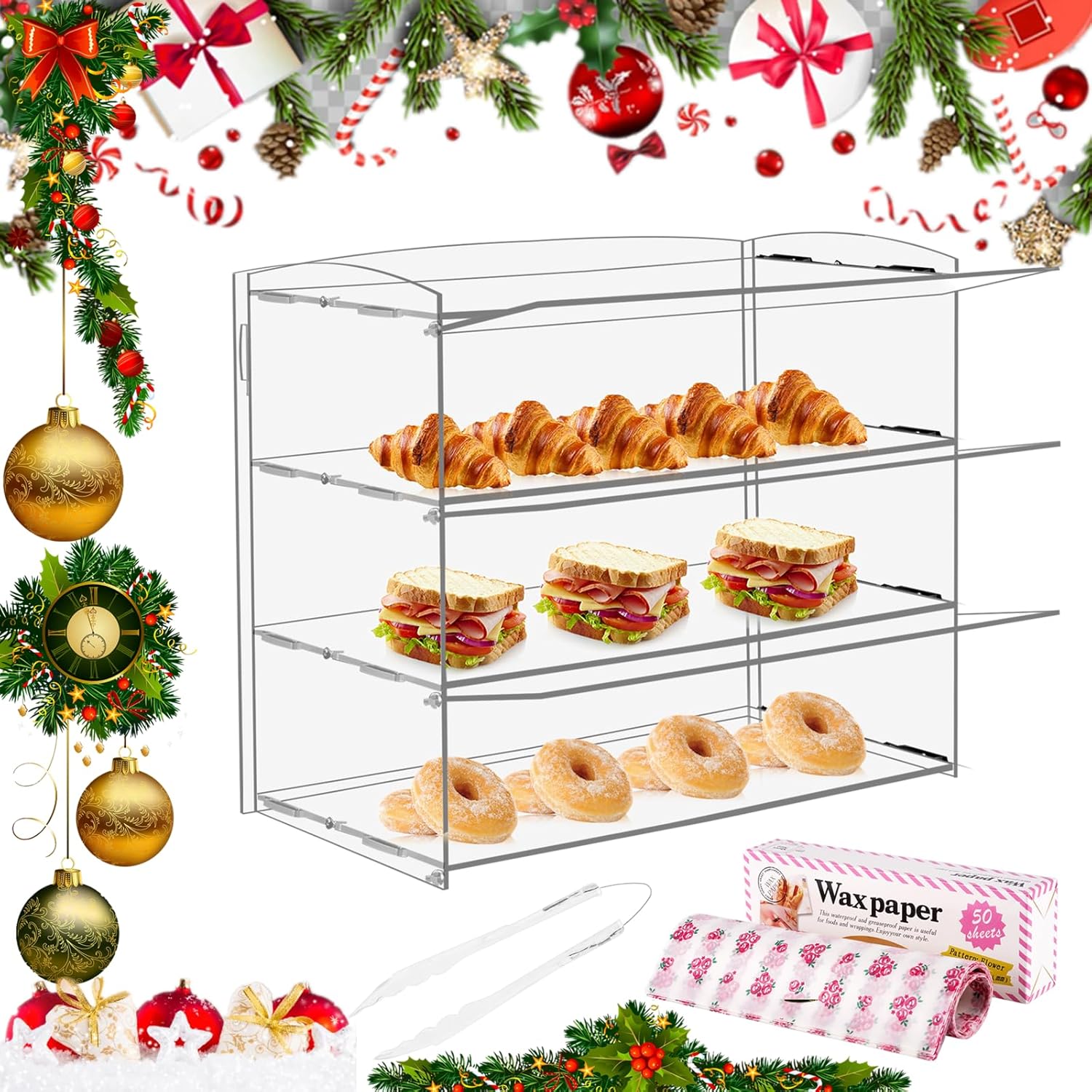Wholesale OEM ODM Acrylic Display Case Bakery Pastry Display Case Retail Display Counter Cases Acrylic Display Shelf Donut Cookie Display Cabinet Plastic Case Factory & Supplier
