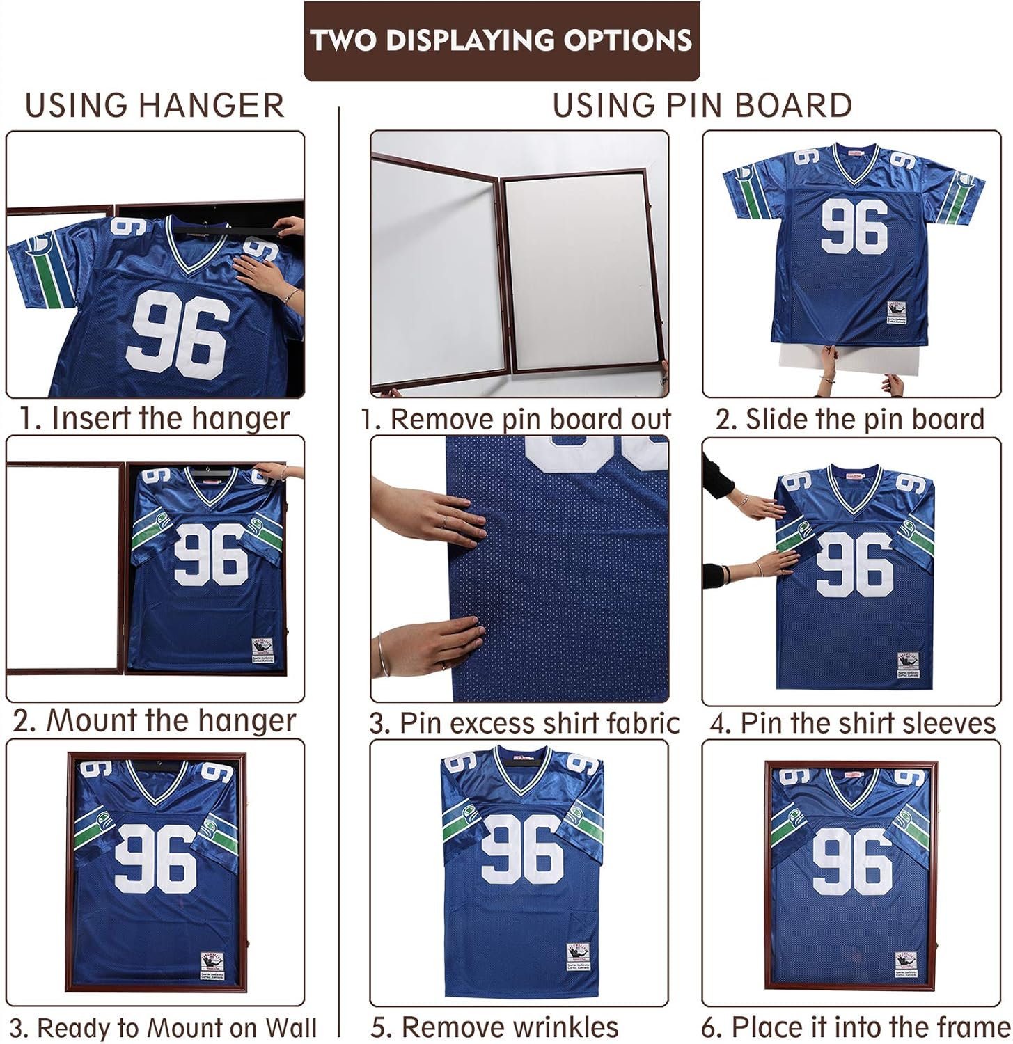 Private Label Jersey Display Frame Case Large Frames Shadow Box Lockable with UV Protection Acrylic Hanger and Wall Mount Option for Baseball Basketball Football Soccer Hockey Sport Shirt Custom Mold Development