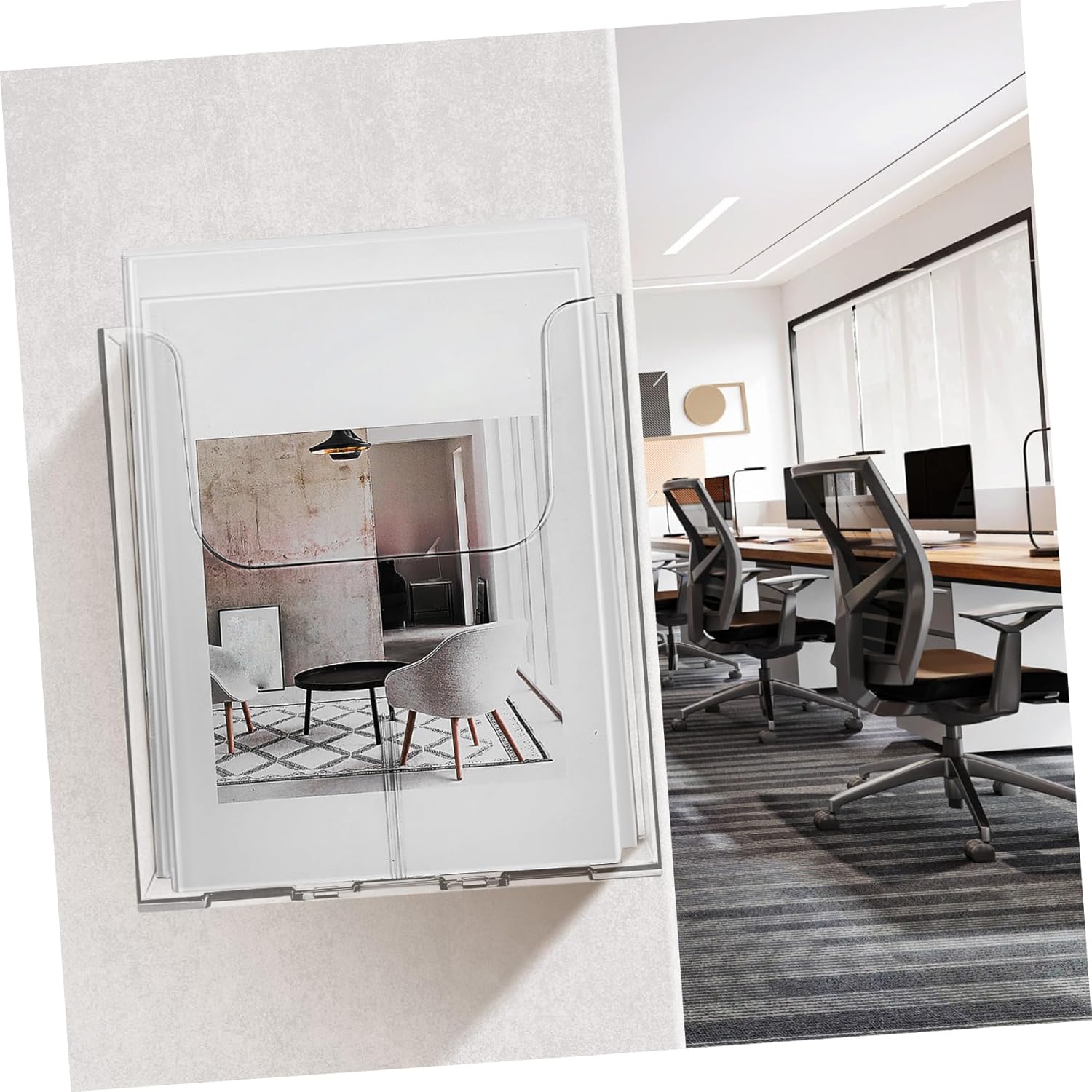 Wholesale 4pcs Acrylic Wall Mounted Document Holder Clear Magazine Organizer for Home Office and School Versatile Pamphlet Stand Easy Installation Space Saving Design China Factory Bulk Supply