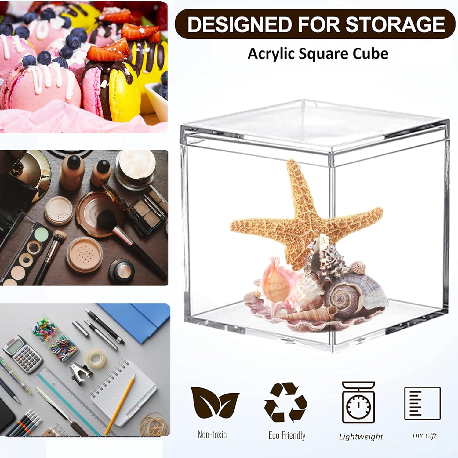 ODM Large Acrylic Box With Lid Clear Display Boxes 2 Packs Acrylic Square Cube Jewelry Storage Box Home & Office Plastic Containers Weddings Easter Party Gift, Treats Boxes Custom Mold Development
