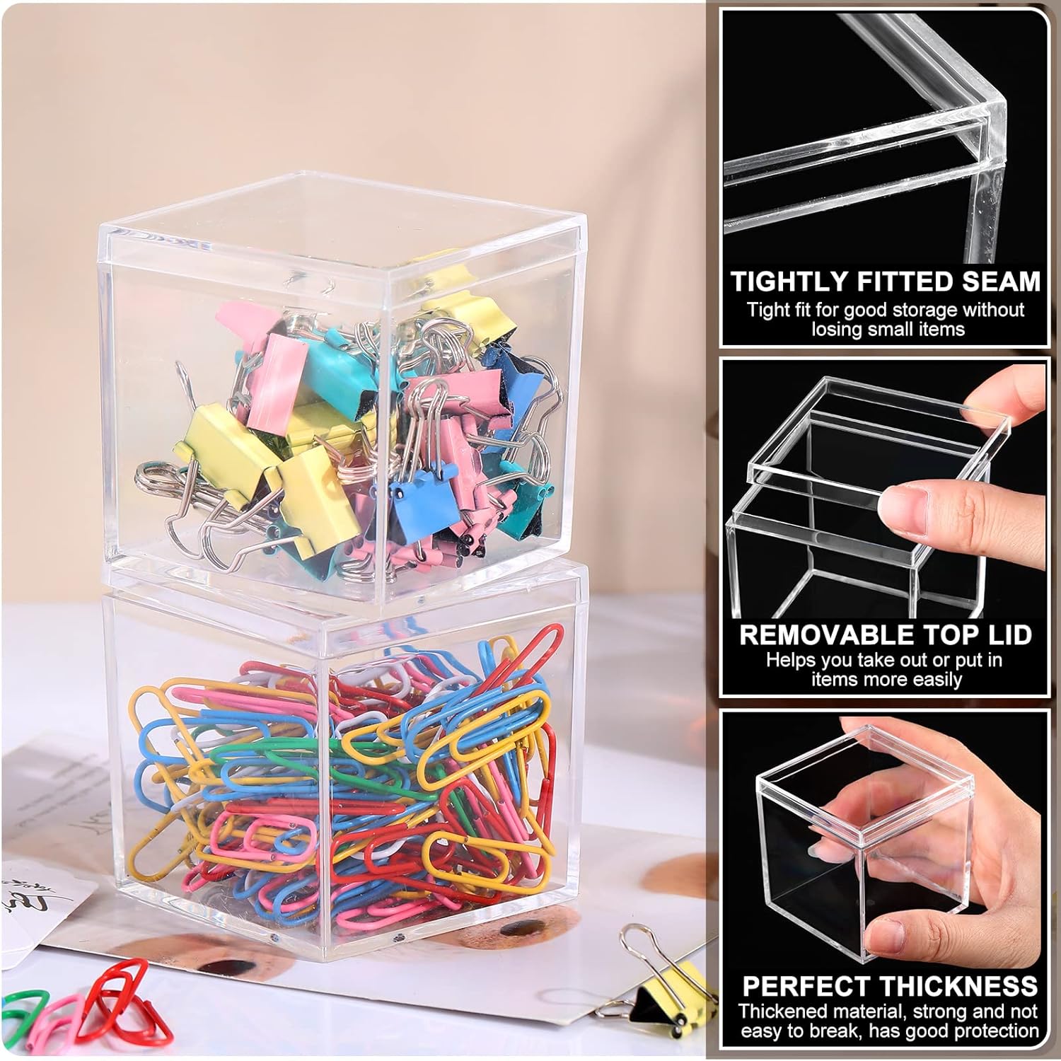 ODM Maitys 50 Pcs Acrylic Boxes 2.2 x 2.2 x 2.2 Inch Clear Wedding Guest Favor Containers Plastic Square Cube with Lid Mini Acrylic Display Box for Wedding Bridal Shower Souvenir Party Gifts Custom Mold Development
