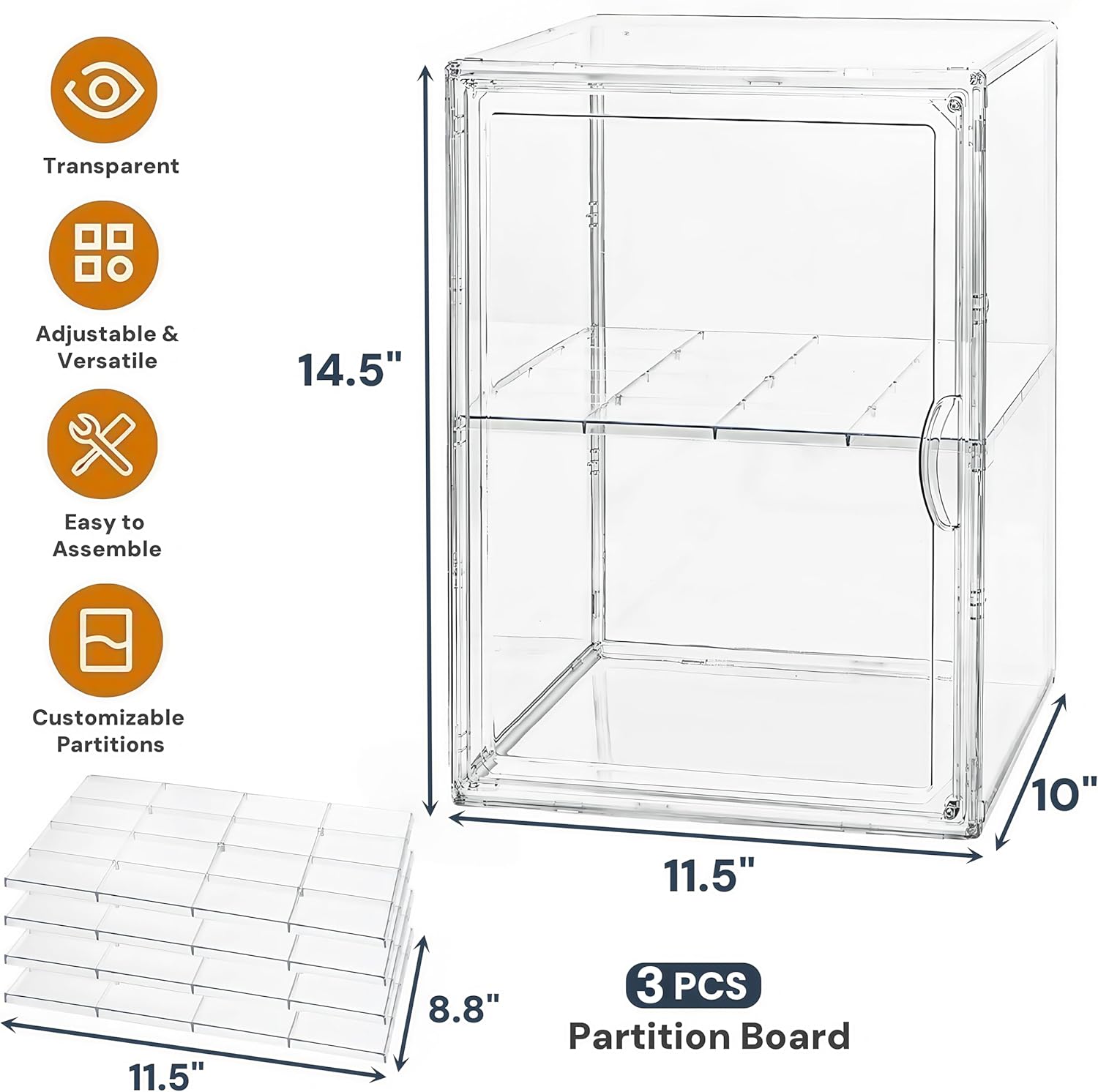 Wholesale OEM ODM 14" Clear Bread Box, 4 Tier Bakery Display Case, Bread Holder for Kitchen Counter, Pastry Bread Storage Organizer with Magnetic Door for Homemade Bread, Bagel, Muffins, Cupcake, Collectible Factory & Supplier