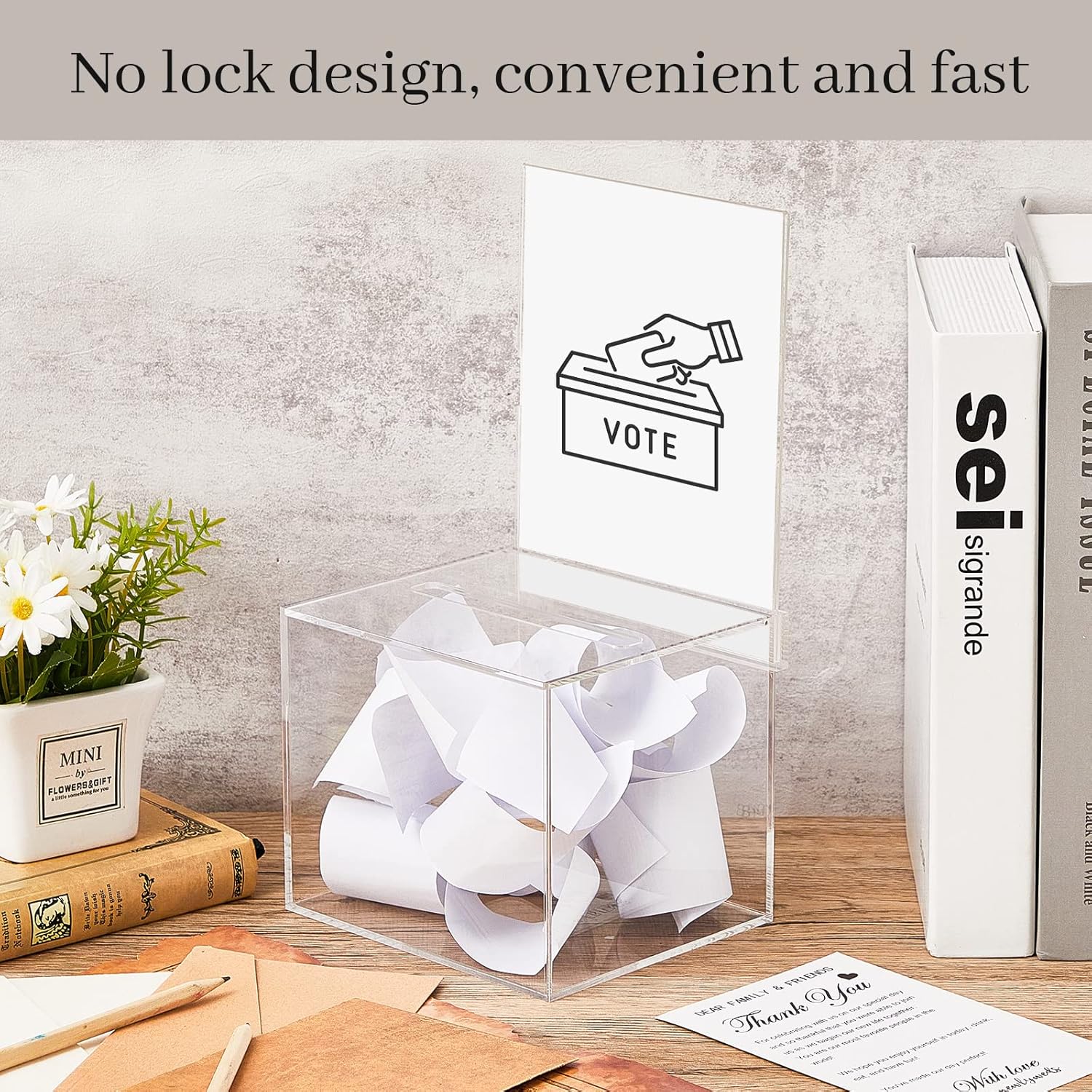 Private Label Bucherry 3 Pcs Acrylic Donation Box with Slot Clear Ballot Suggestion Raffle Ticket Box with Sign for Fundraising, Raffle, Collecting, Donating, Voting, 5.9 x 5 x 5 Inches Wholesale Manufacturer