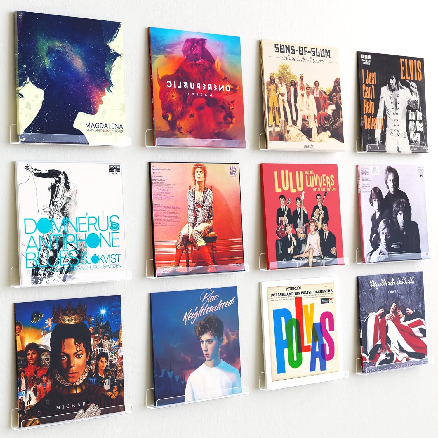 ODM upsimples 12 Pack Vinyl Record Wall Mount Shelves, 12" Vinyl Holder for Album Record Storage & Display, Clear Acrylic Floating Shelves for Wall Decor, Kids Bookshelf, Magazine Rack, Picture Ledge Custom Logo Service 2 upsimples 12 Pack Vinyl Record Wall Mount Shelves, 12" Vinyl Holder for Album Record Storage & Display, Clear Acrylic Floating Shelves for Wall Decor, Kids Bookshelf, Magazine Rack, Picture Ledge