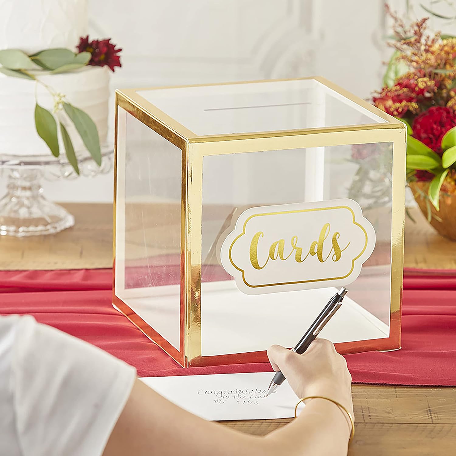ODM Kate Aspen Wedding Card Box, One Size, Clear/Gold Custom Mold Development