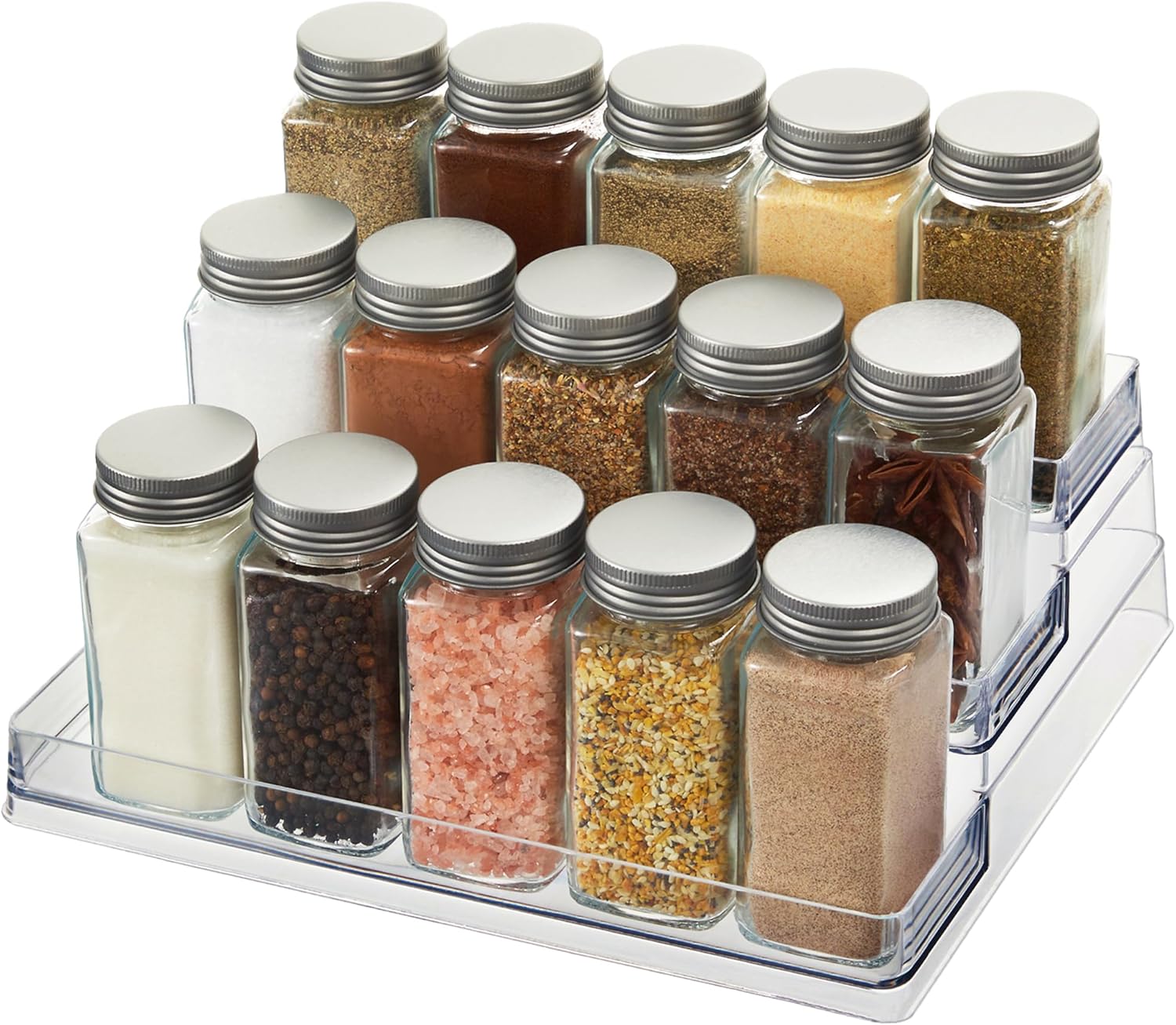 3-Tier Spice Rack Organizer Clear Storage Shelf for Kitchen, Bathroom, Bedroom & Office, Home Storage and Organization