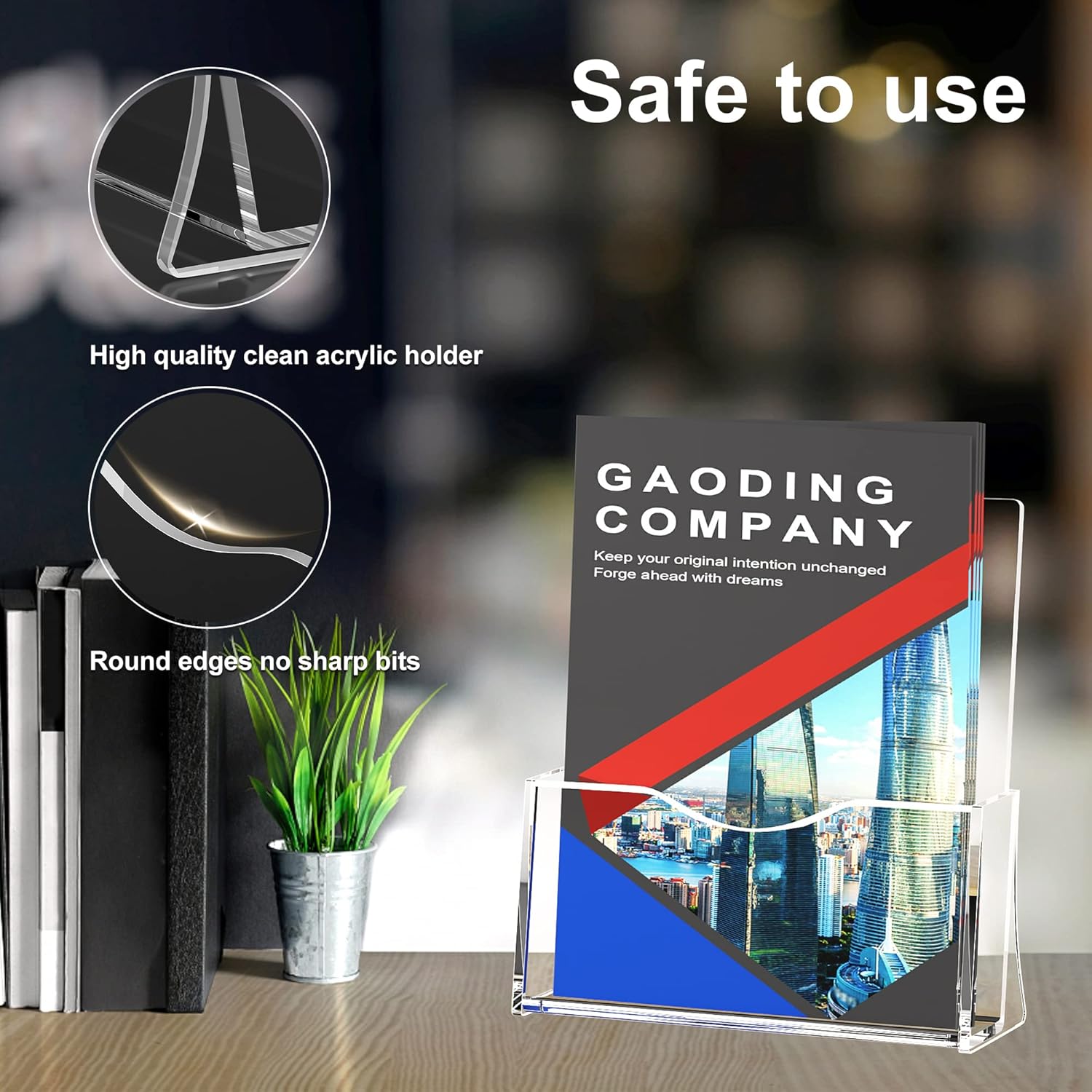 Wholesale Acrylic Brochure Holder, 8.5 x 11 inches Clear Acrylic Literature Holder Plastic Flyer Display Stand (2 Pack) China Factory Bulk Supply