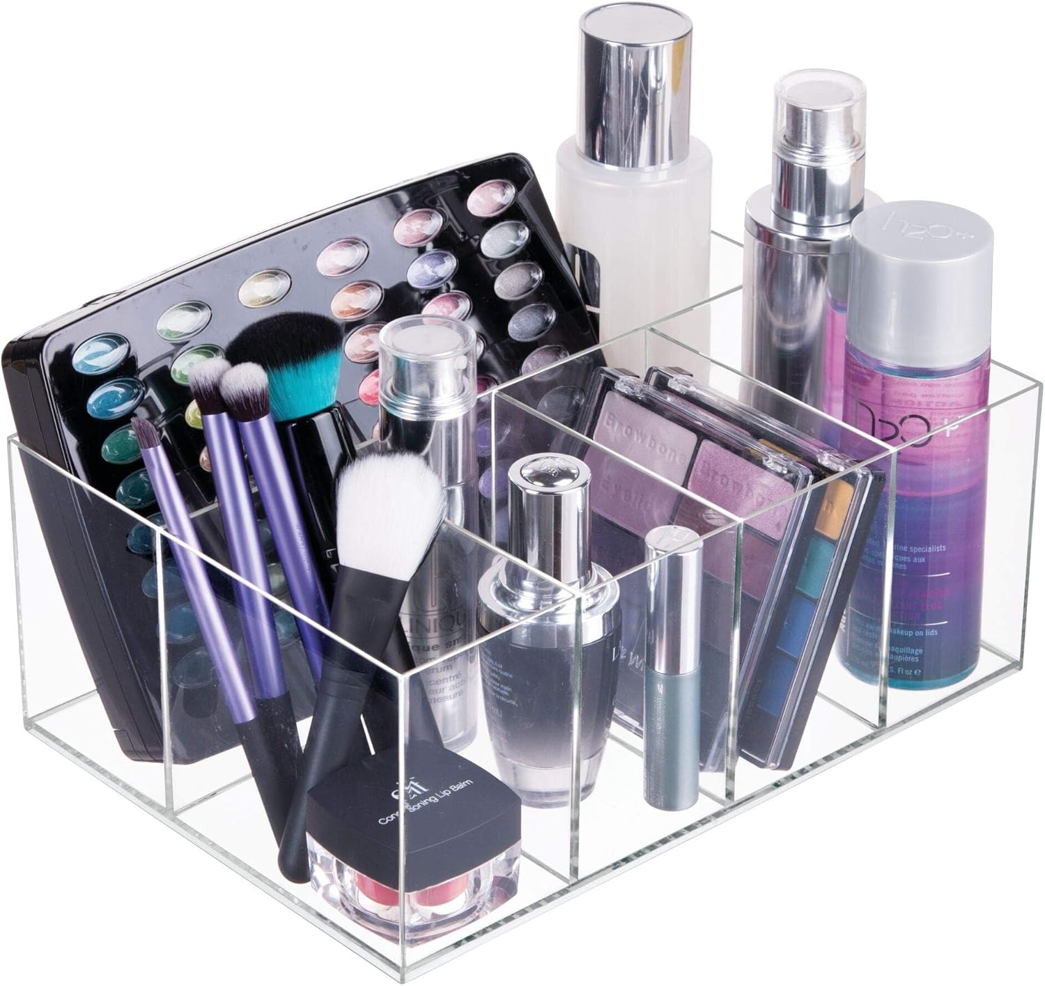 Private Label iDesign 5-Section Divided Vanity Organizer for Cosmetic Storage - Clear Factory Direct Price