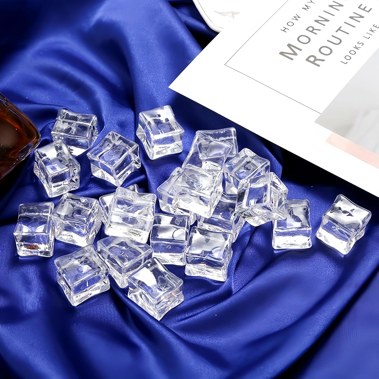 ODM 50PCS Fake Acrylic Ice Cubes 0.8", Clear Ice Rocks Decorative Stone for Photography, Weddings, Food Displays & DIY Custom Logo Service